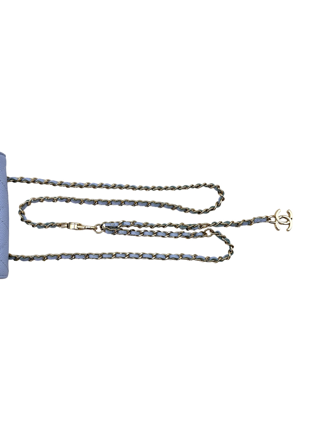 Chanel Classic Flap Blue Quilted Leather Mini Flap Bag With Gold Buckle(K2***54) IRIS052