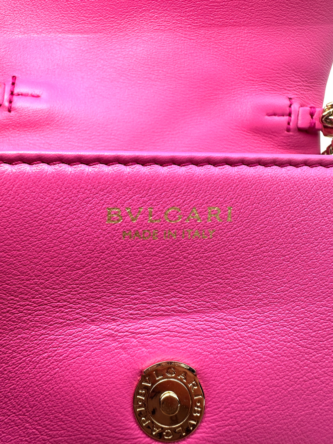 Bvlgari Serpenti Cabochon Pink Leather Mini Shoulder Bag BS32