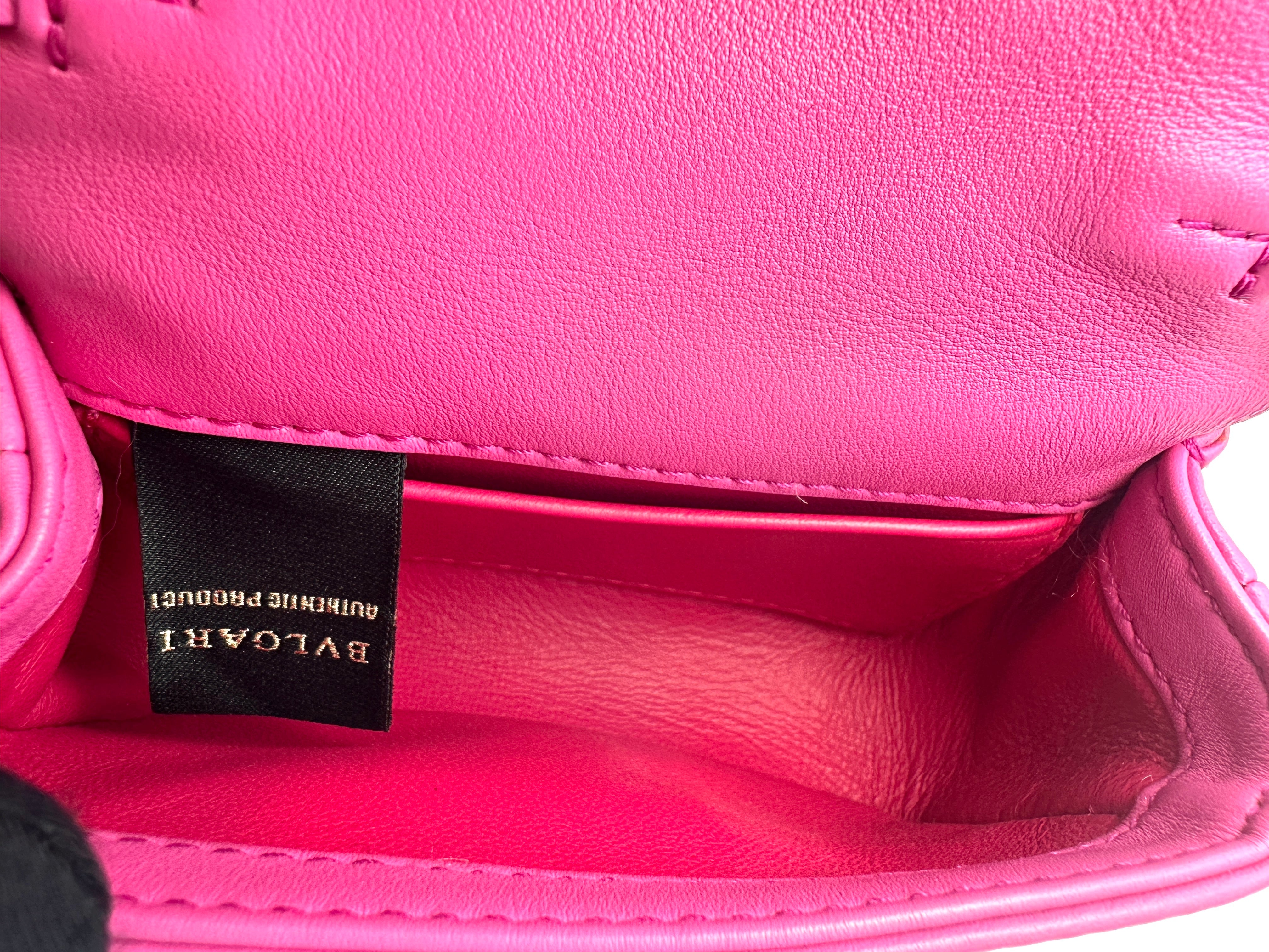Bvlgari Serpenti Cabochon Pink Leather Mini Shoulder Bag BS32