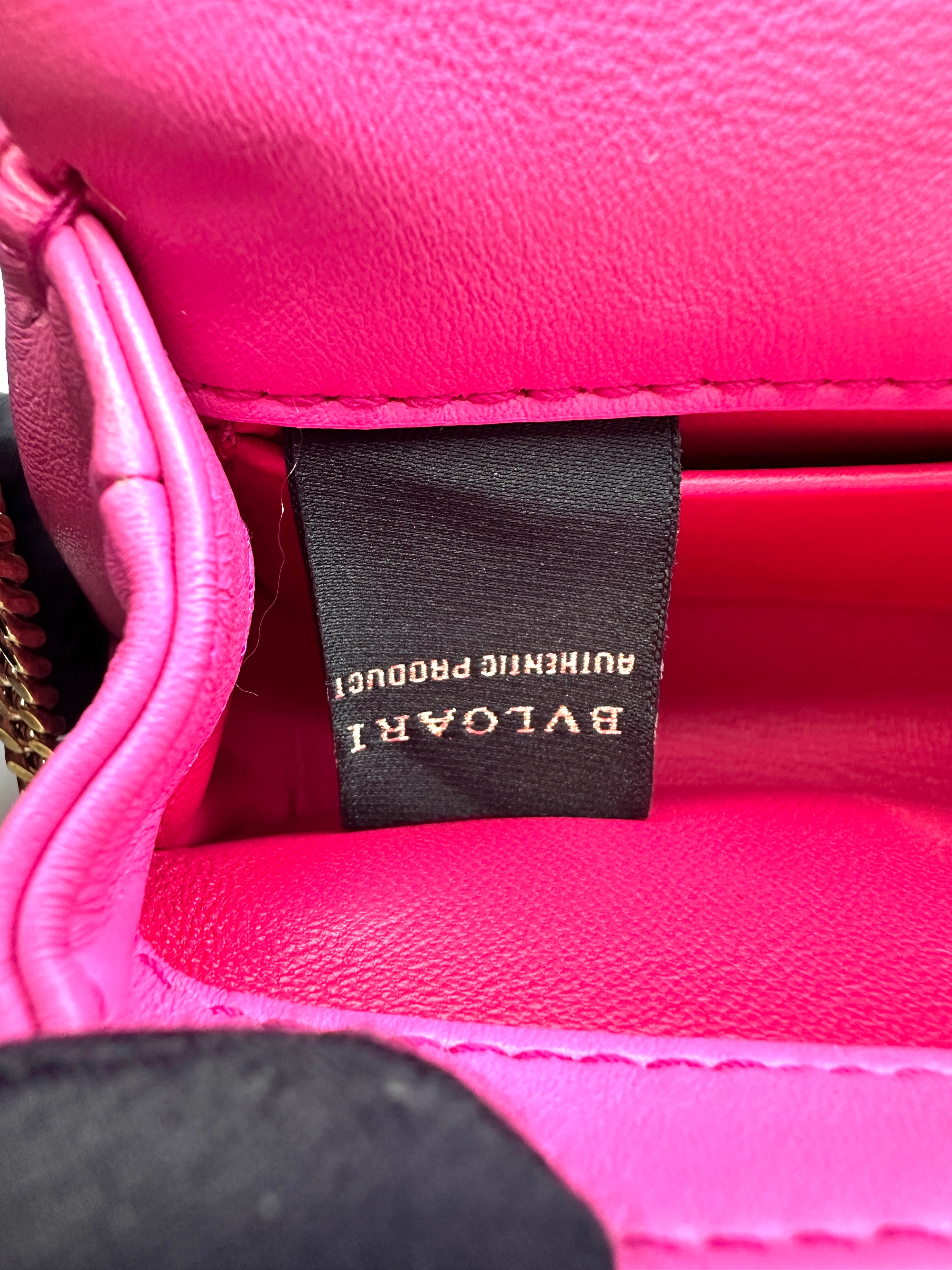 Bvlgari Serpenti Cabochon Pink Leather Mini Shoulder Bag BS32
