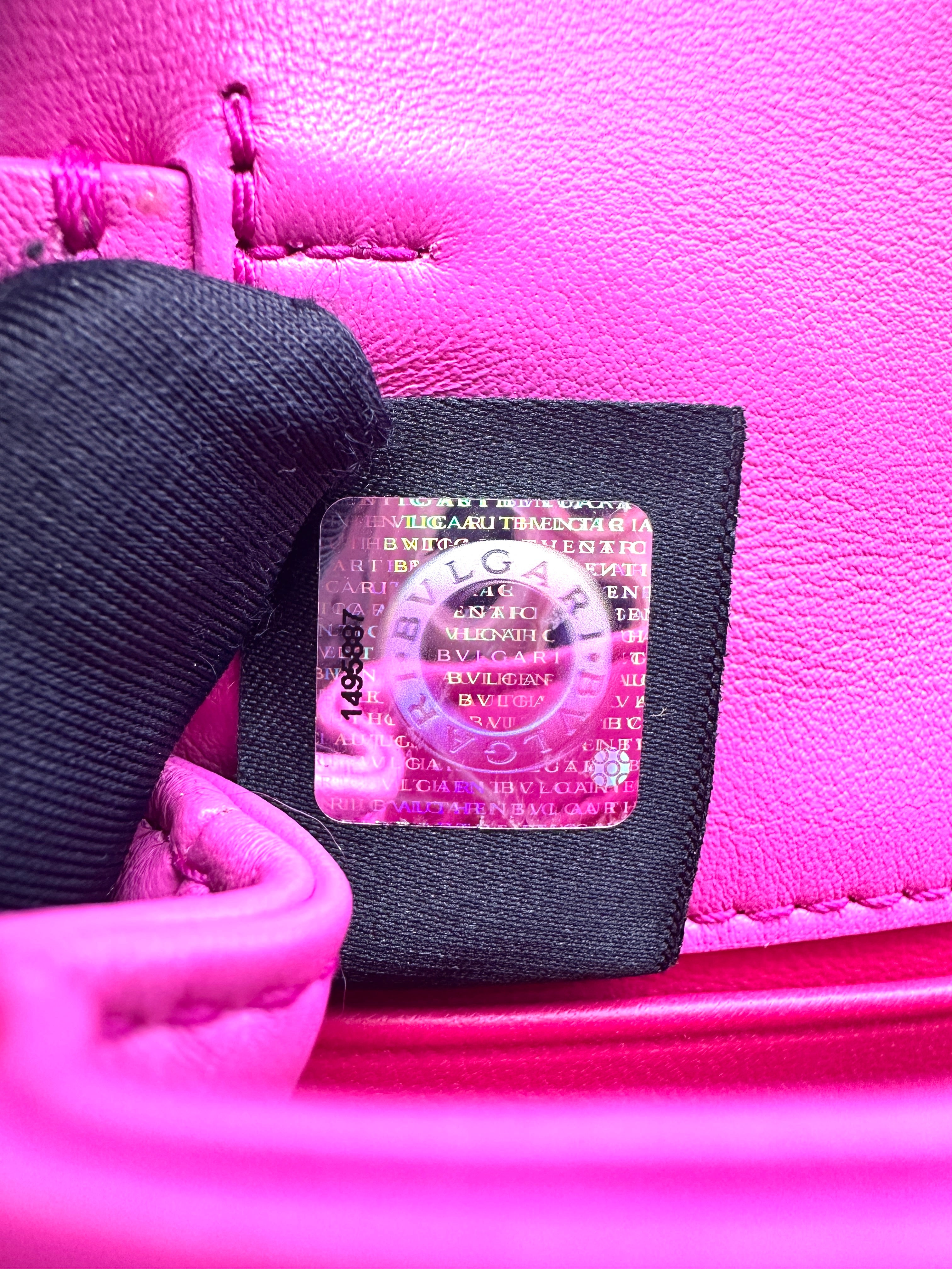 Bvlgari Serpenti Cabochon Pink Leather Mini Shoulder Bag BS32
