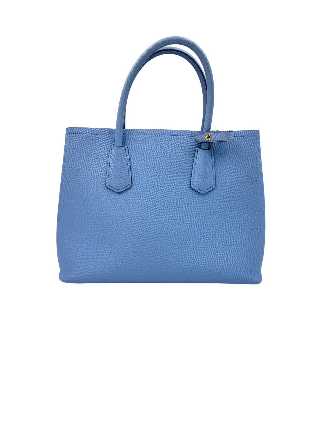 Prada Saffiano Cuir Blue Leather Tote Handle Bag PR199