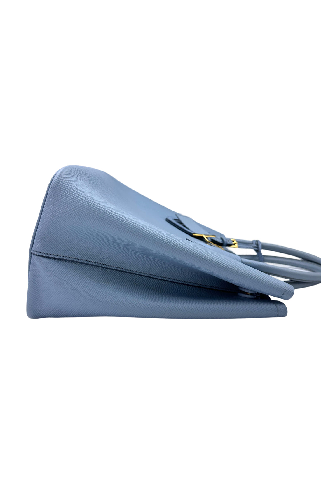 Prada Saffiano Cuir Blue Leather Tote Handle Bag PR199
