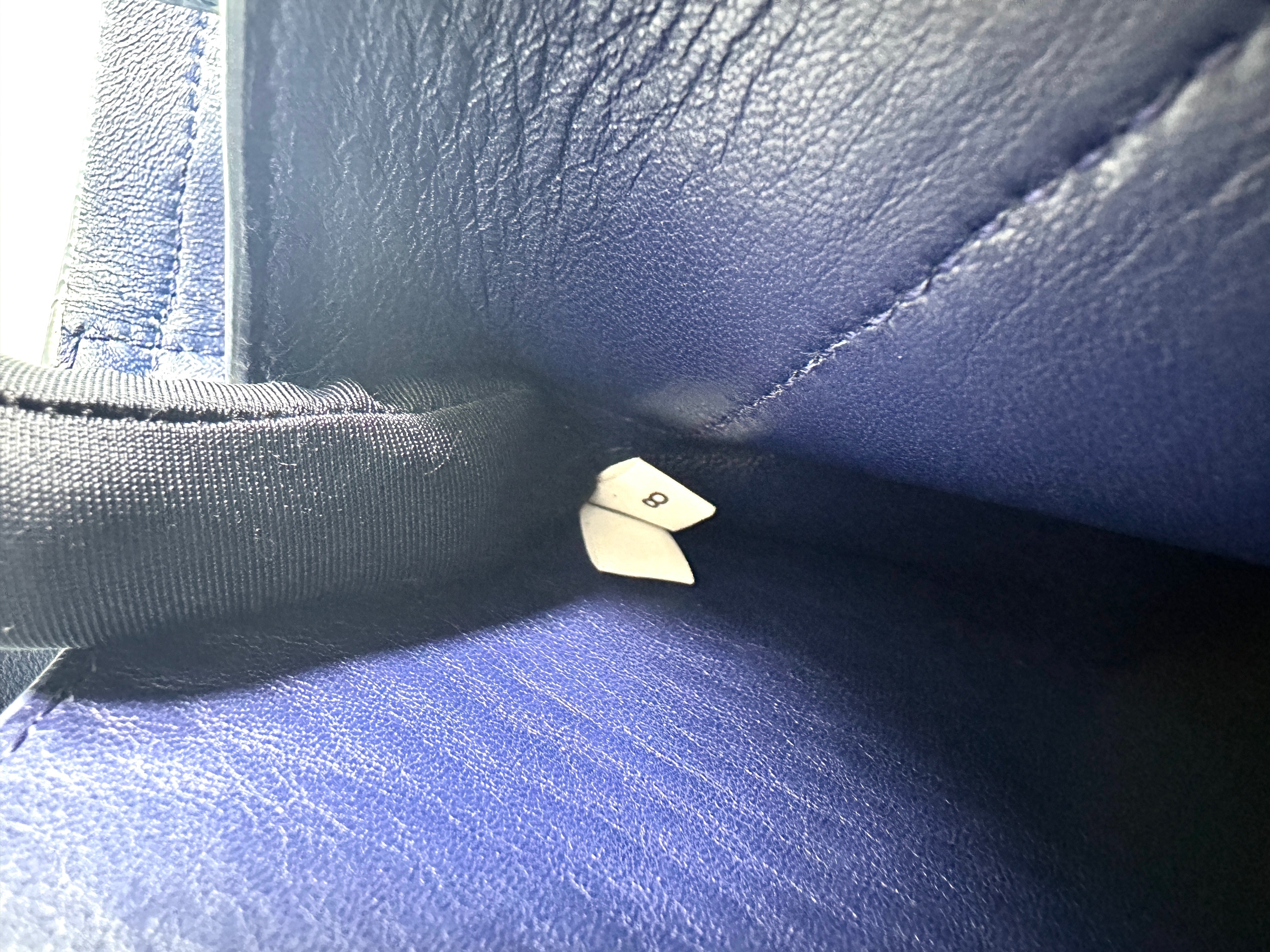 Prada Saffiano Cuir Blue Leather Tote Handle Bag PR199