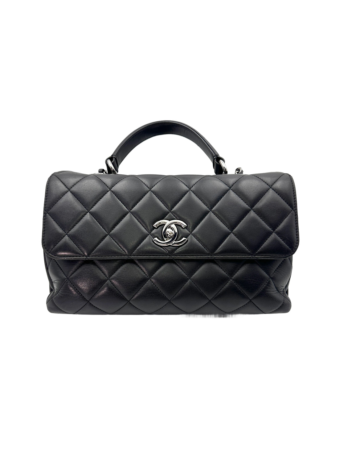 Chanel Trendy CC Black Quilted Lambskin Top Handle Flap Bag(23***27) CC1478