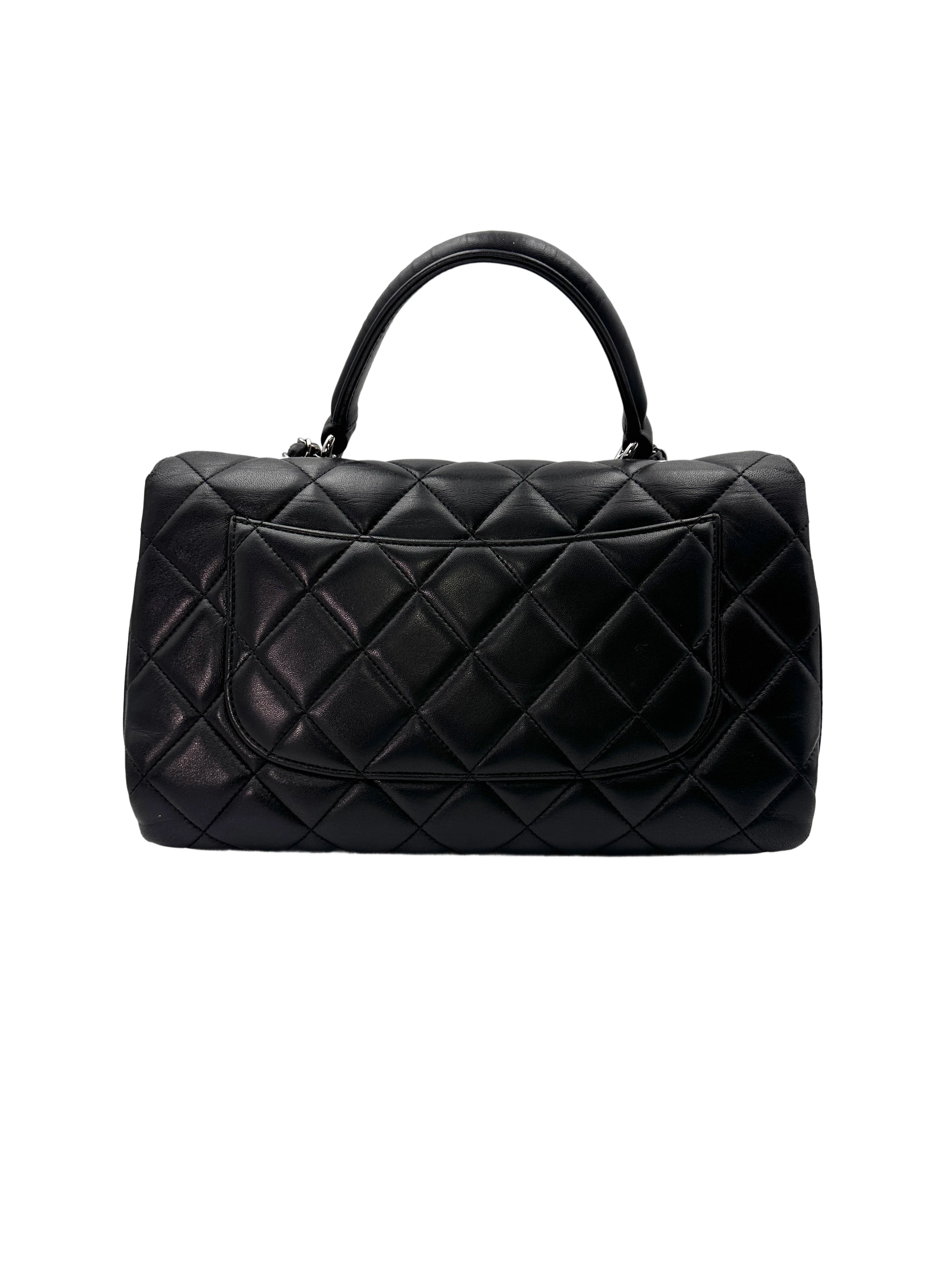 Chanel Trendy CC Black Quilted Lambskin Top Handle Flap Bag(23***27) CC1478