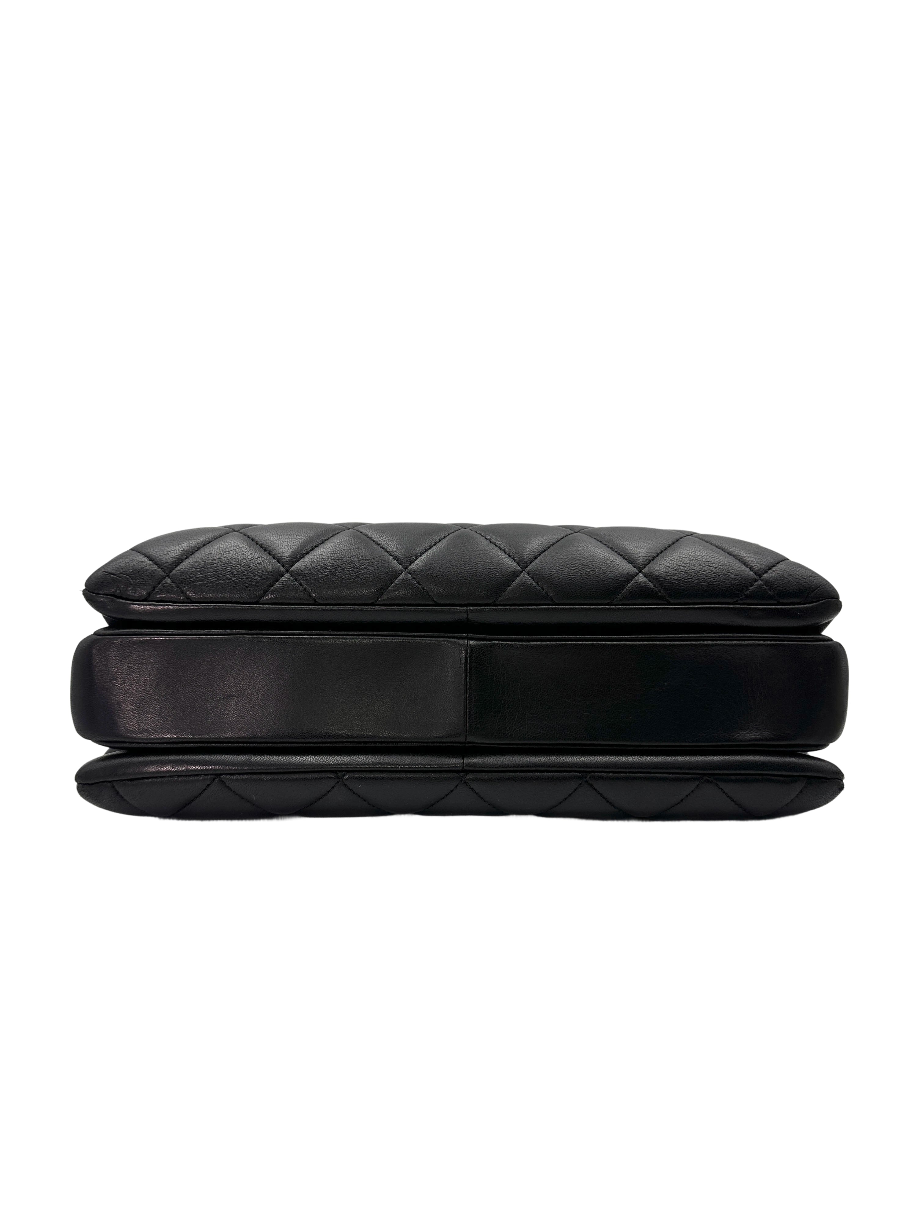 Chanel Trendy CC Black Quilted Lambskin Top Handle Flap Bag(23***27) CC1478