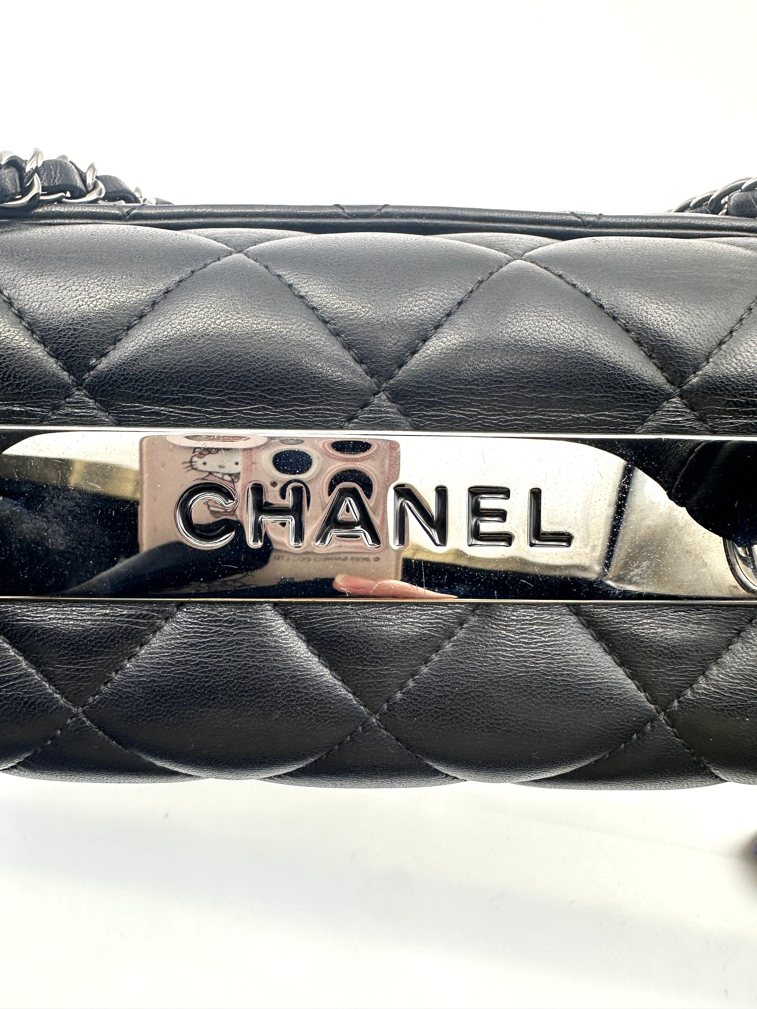 Chanel Trendy CC Black Quilted Lambskin Top Handle Flap Bag(23***27) CC1478