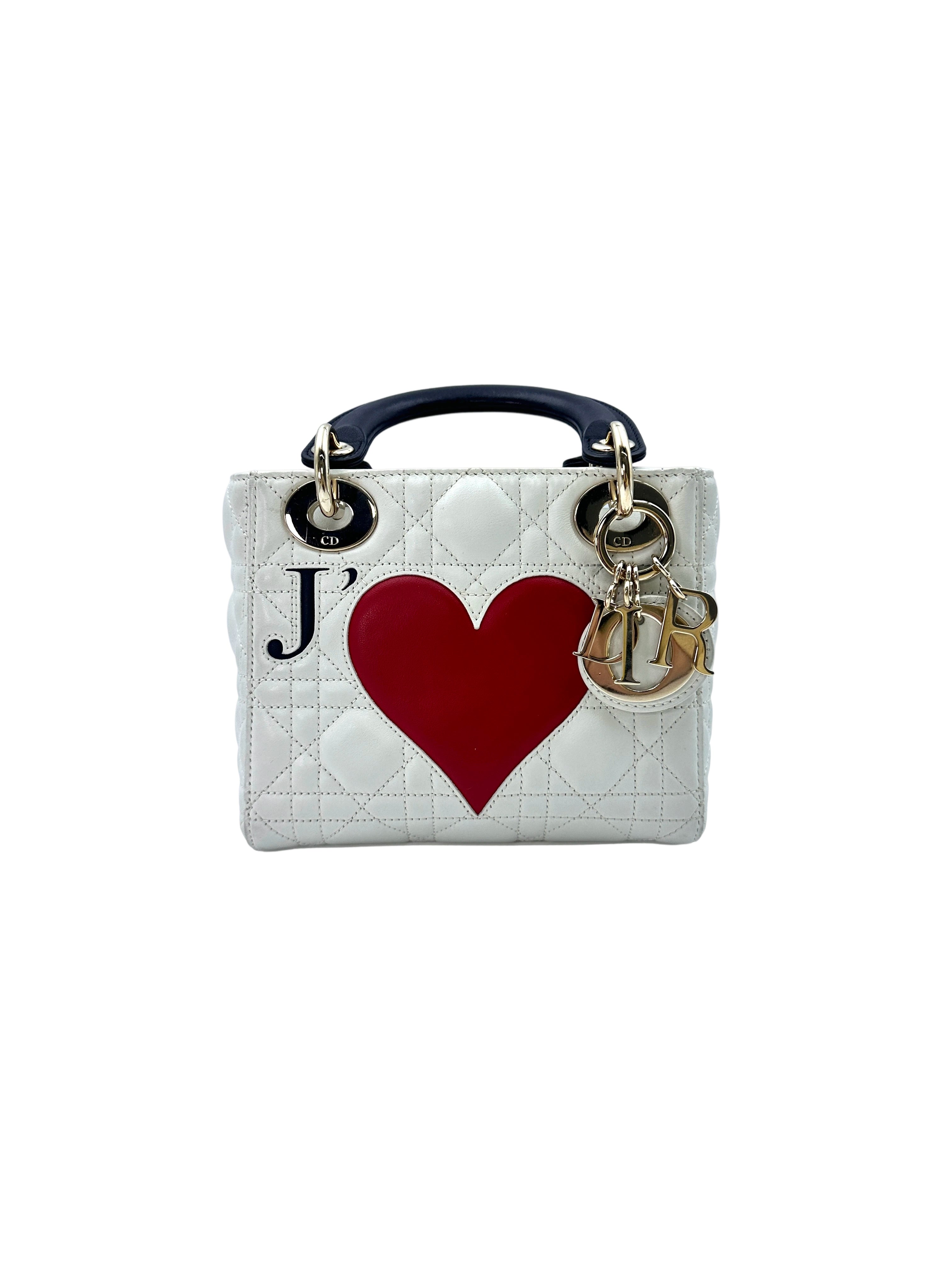 Christian Dior Lady Dior Dioramour Limited Edition Cannage Handle Bag With Gold Charms DR542