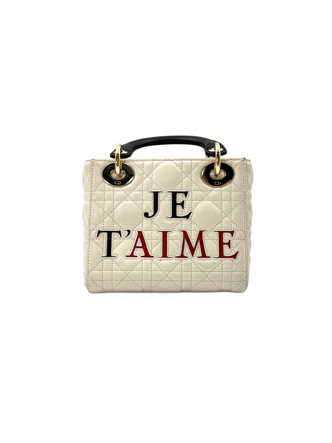 Christian Dior Lady Dior Dioramour Limited Edition Cannage Handle Bag With Gold Charms DR542