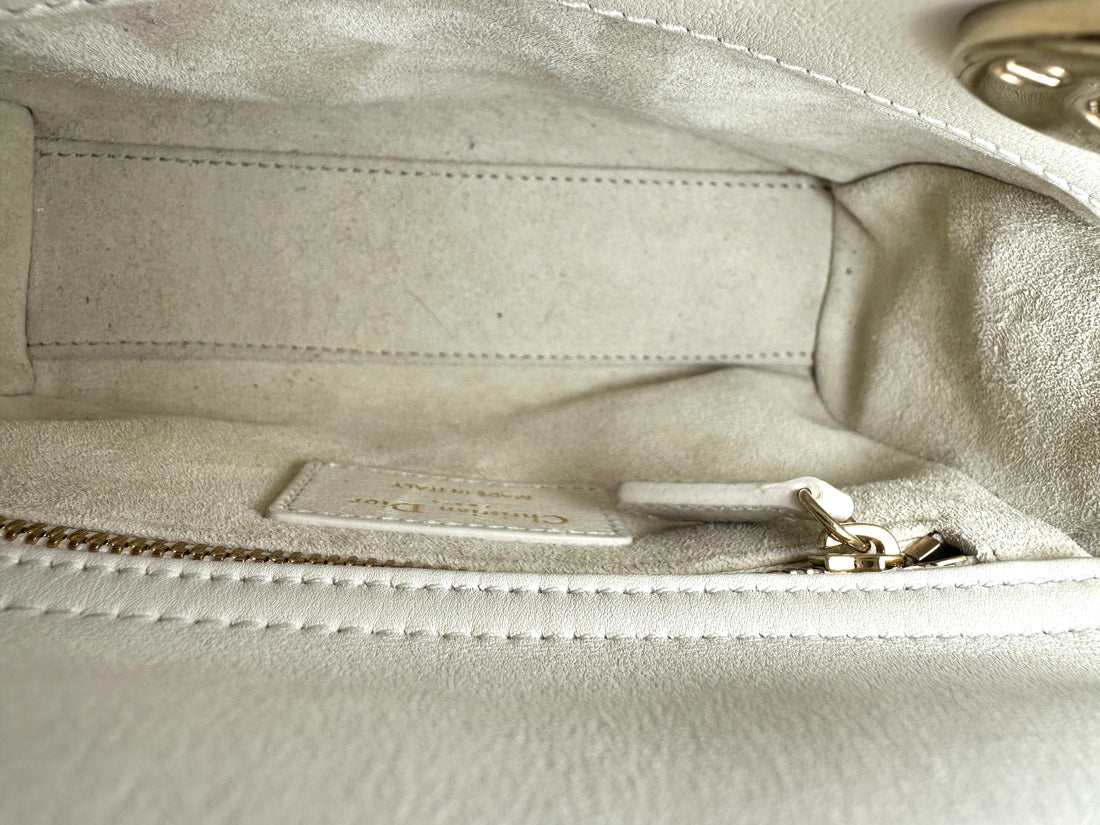 Christian Dior Lady Dior Dioramour Limited Edition Cannage Handle Bag With Gold Charms DR542