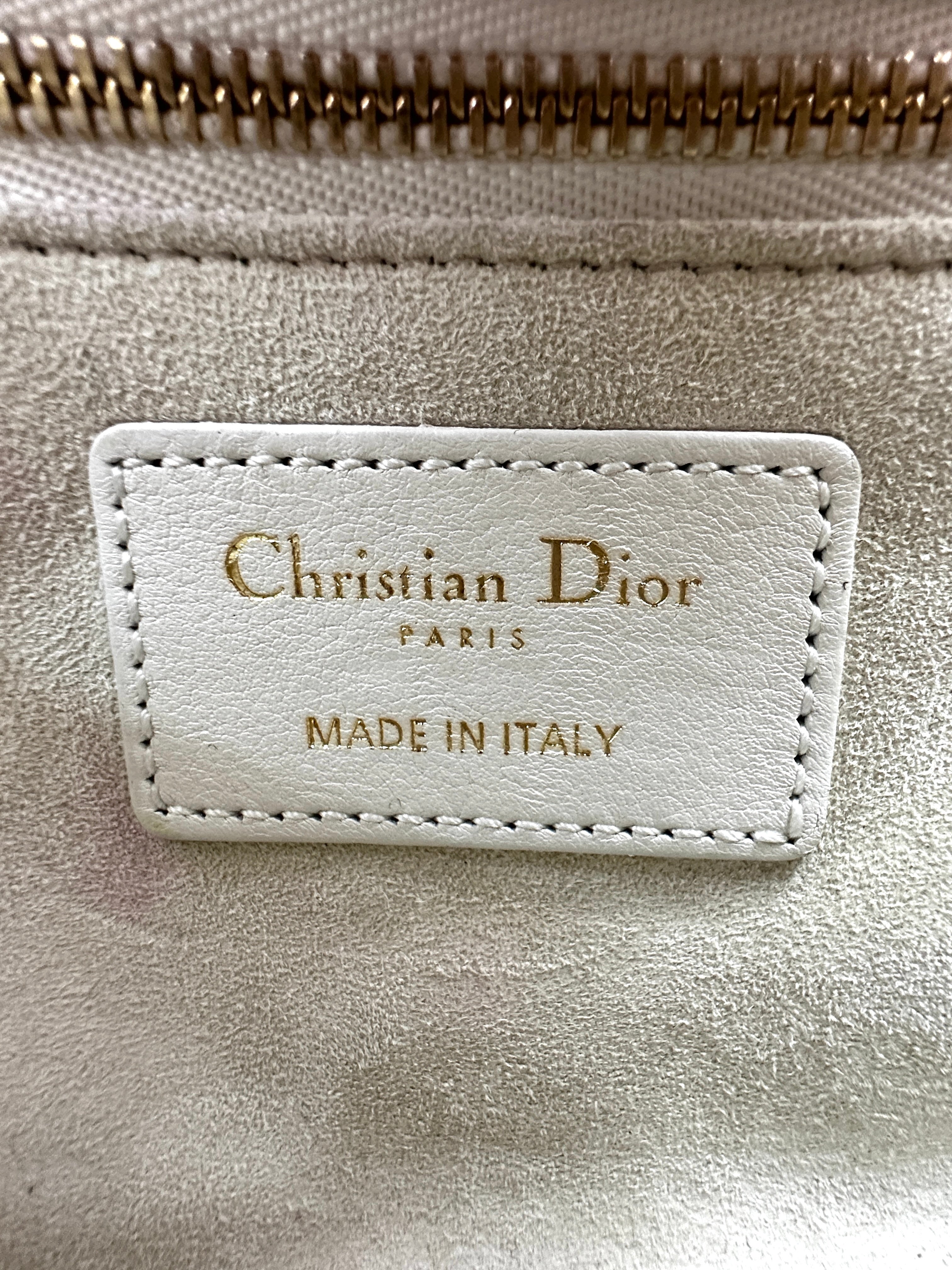 Christian Dior Lady Dior Dioramour Limited Edition Cannage Handle Bag With Gold Charms DR542