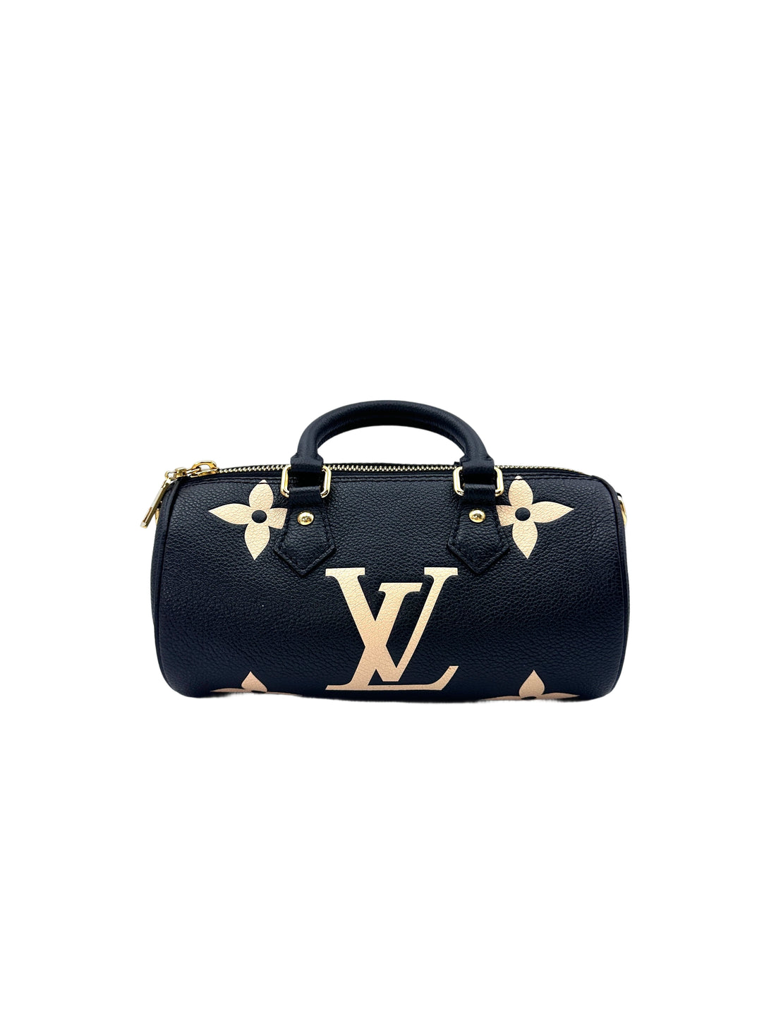 Louis Vuitton Papillon Trunk Black/Beige Bicolor Monogram Empreinte Leather Shoulder Bag LV2044