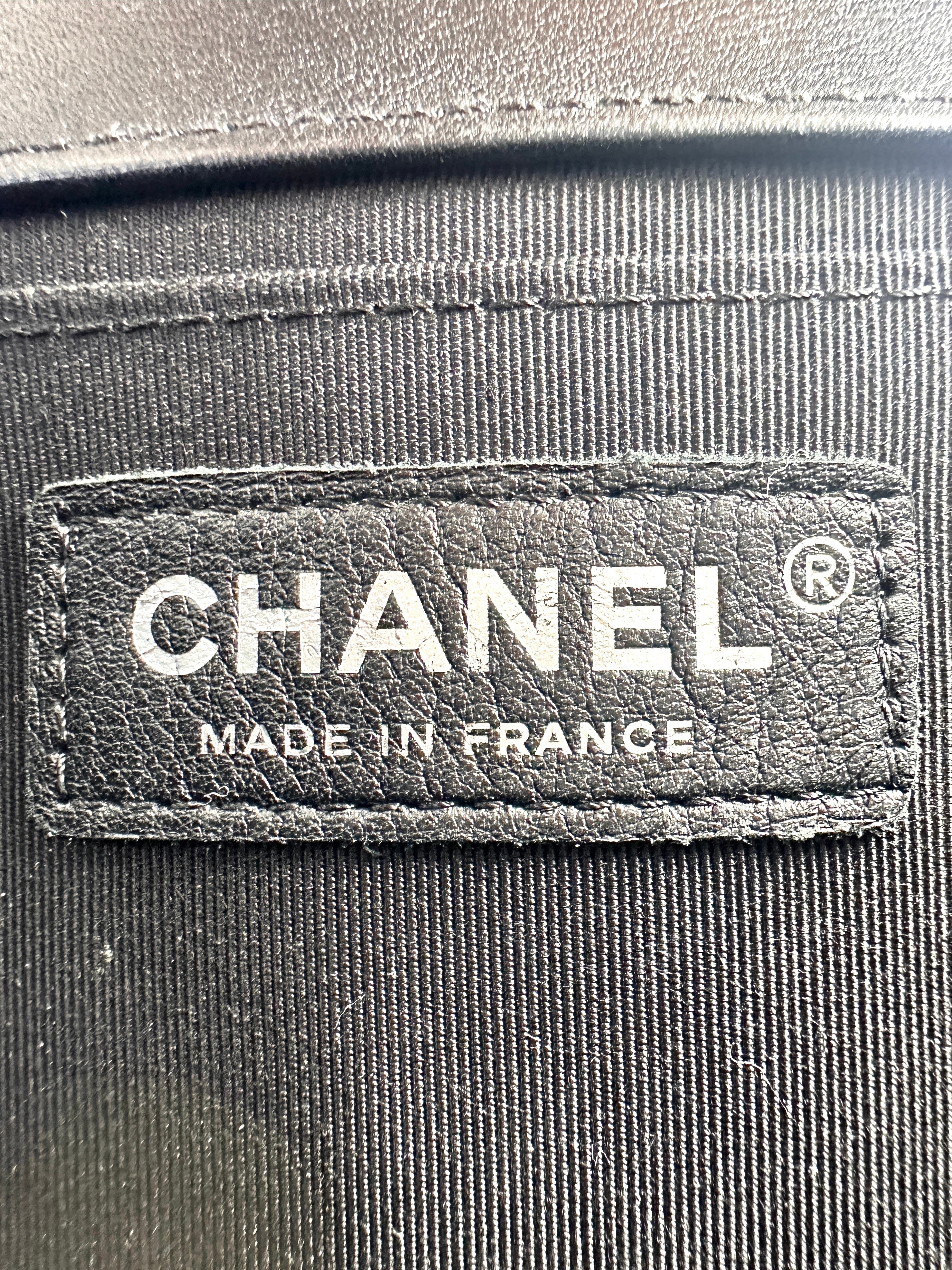Chanel LeBoy Black Chevron Quilted Calfskin Medium Size Flap Bag With Silver Buckle(22***02) CC1482
