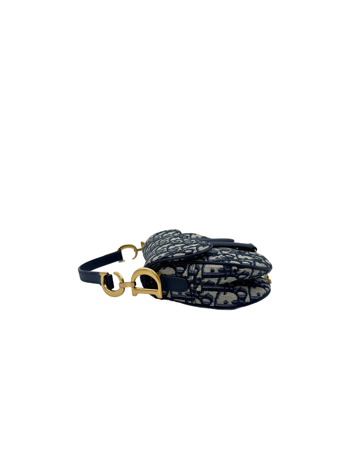 Christian Dior Oblique Blue Jacquard Small Size Saddle Bag DR541
