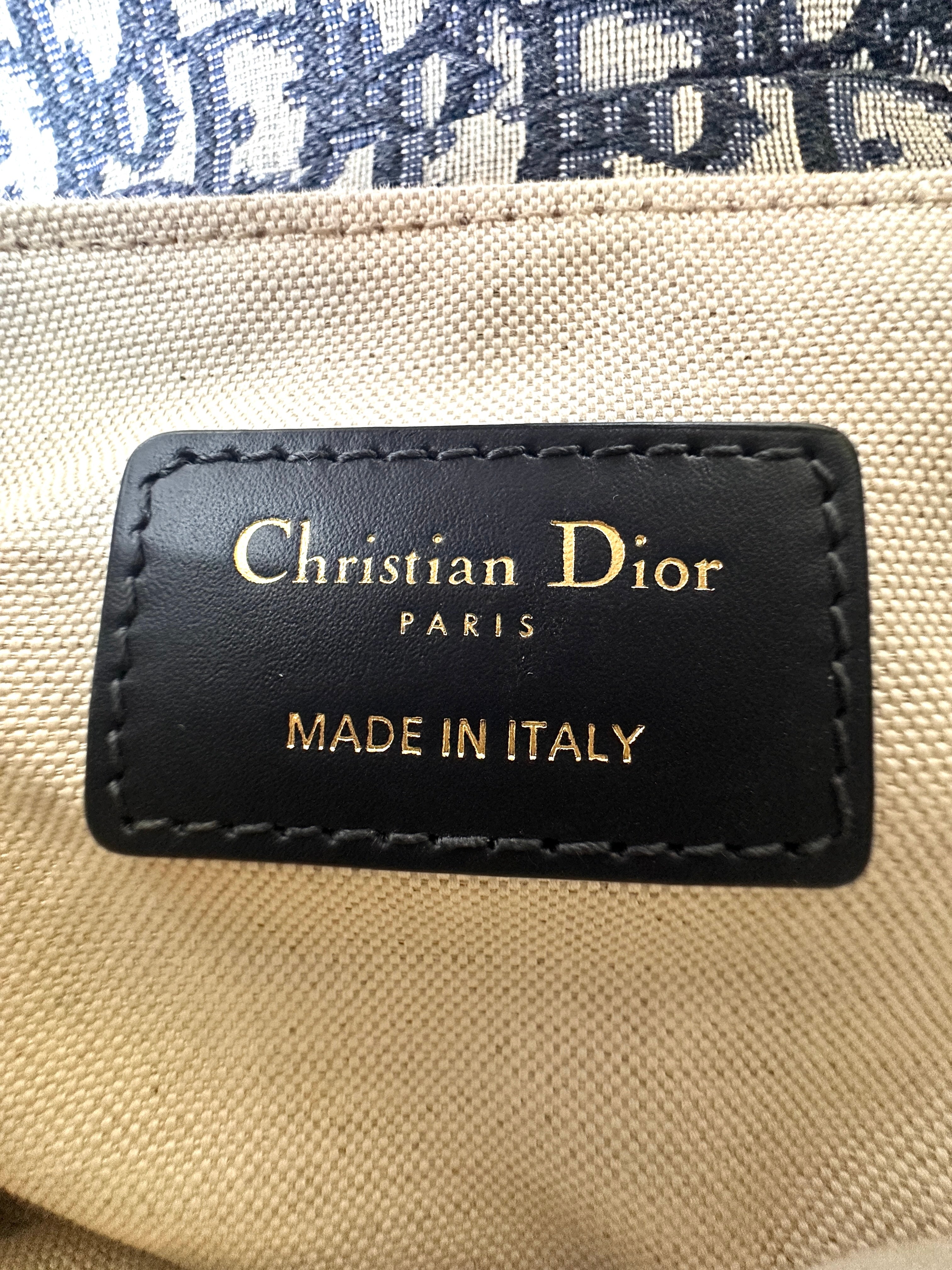 Christian Dior Oblique Blue Jacquard Small Size Saddle Bag DR541