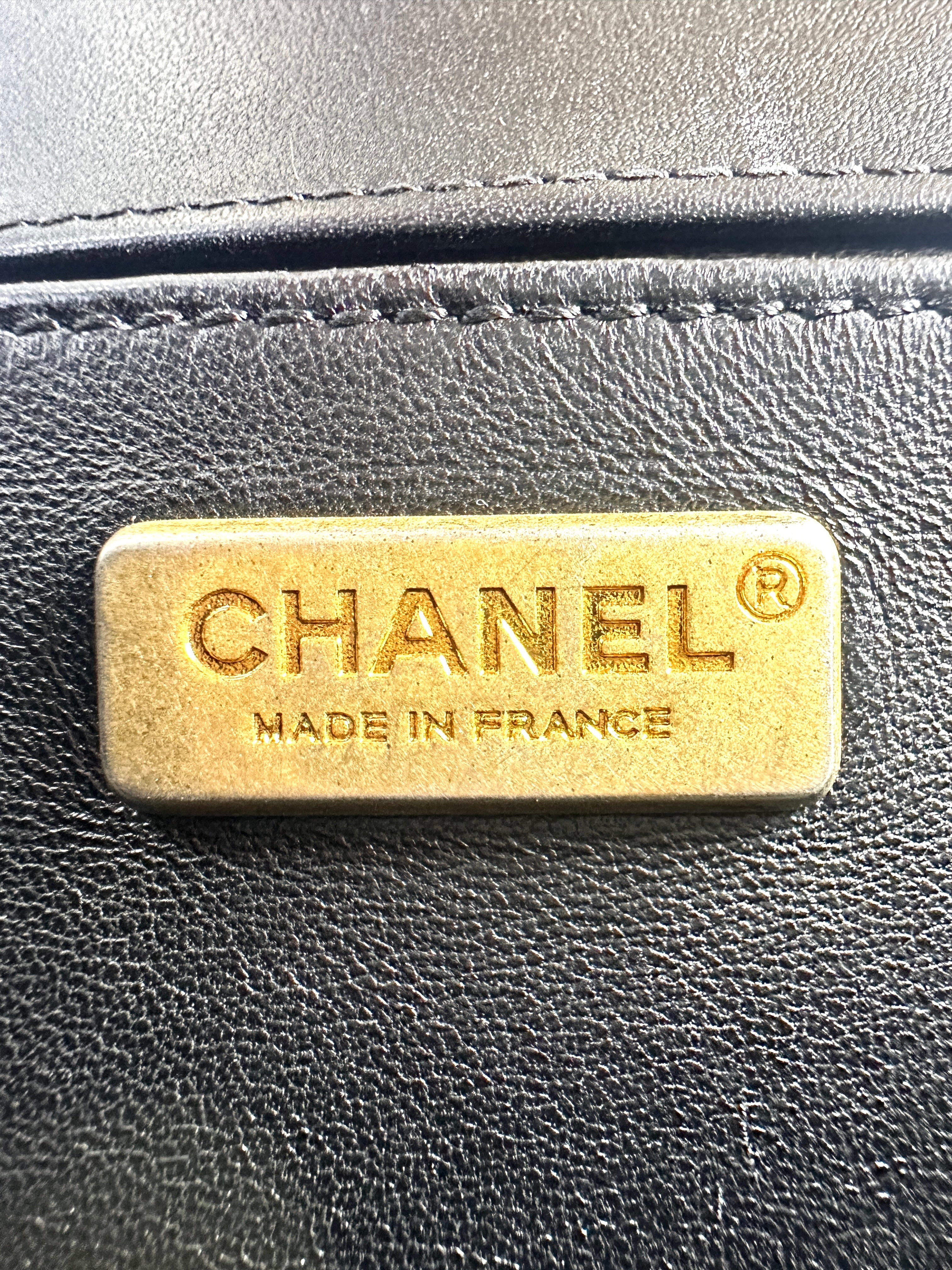 Chanel Limited Edition LeBoy Black Python Leather Flap Bag With Gold Buckle(26***72) CC1483