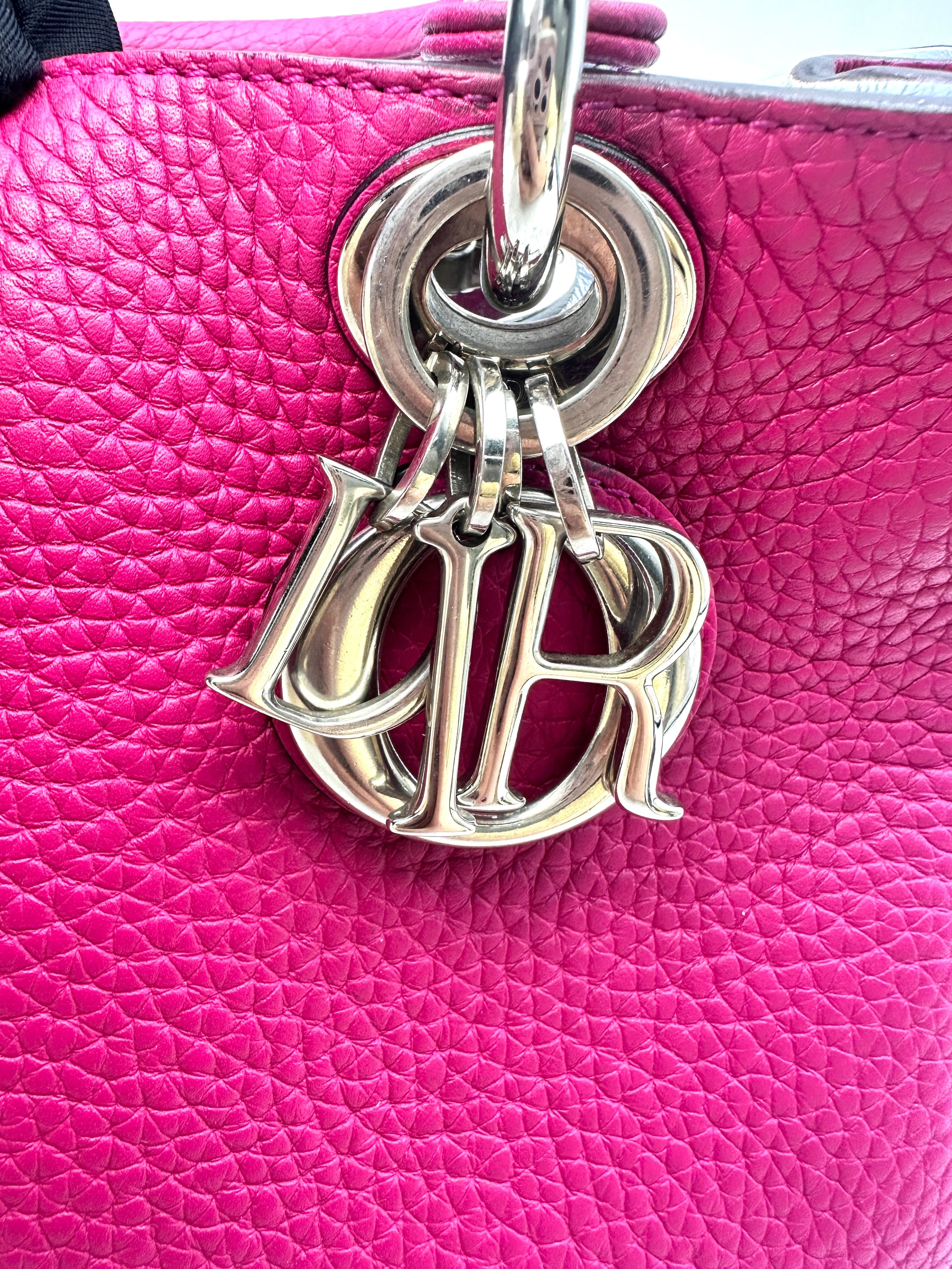 Christian Dior Diorissimo Pink Leather Handle Bag DR543