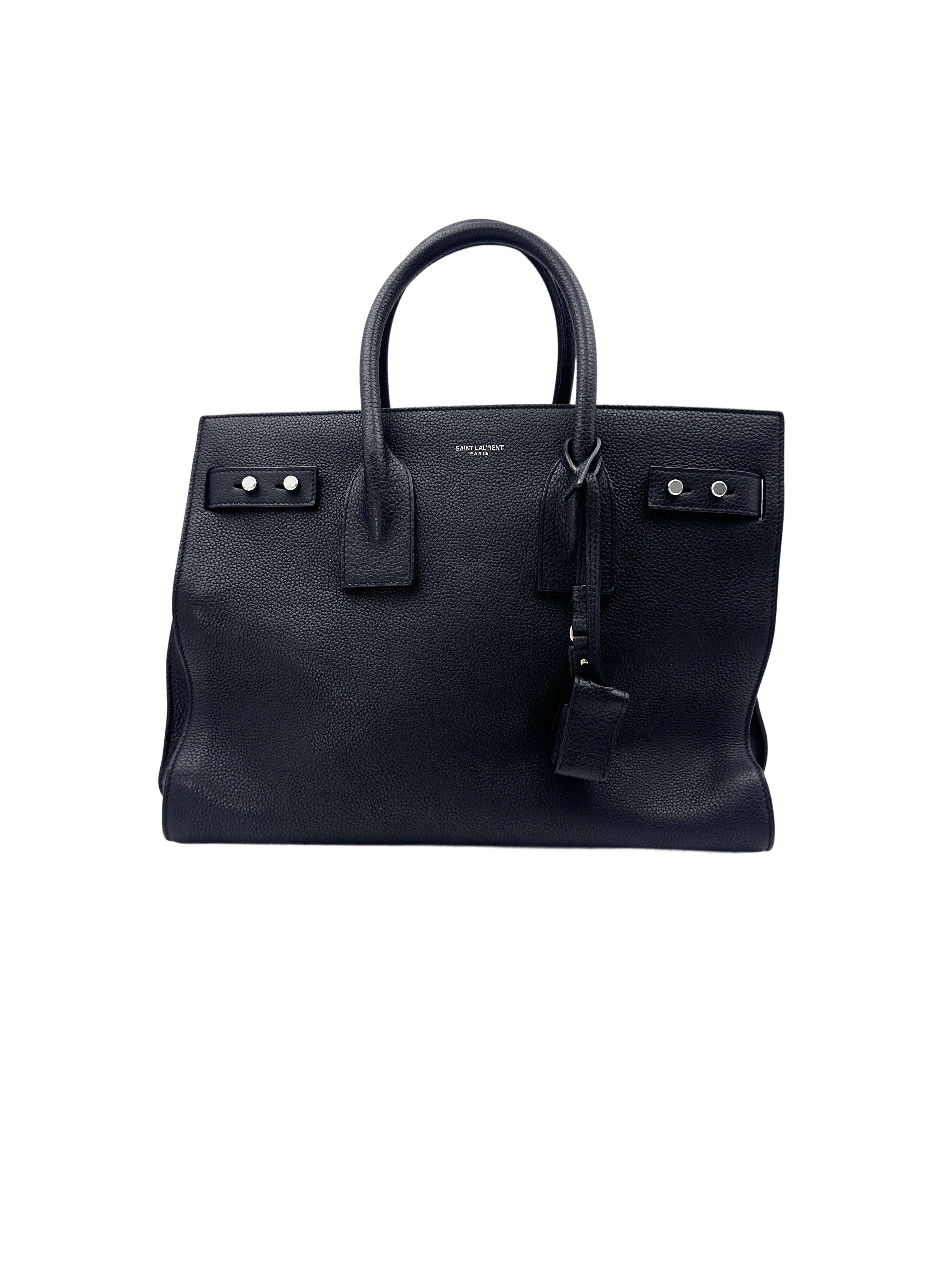 Saint Laurent Sac De Jour Navy Leather Handle Bag SL168