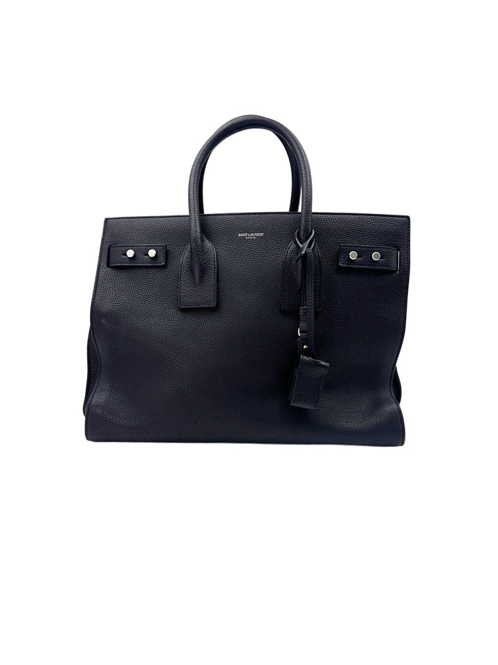 Saint Laurent Sac De Jour Navy Leather Handle Bag SL168