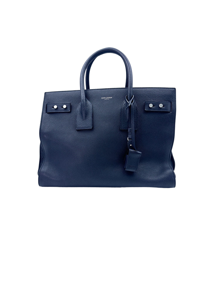 Saint Laurent Sac De Jour Navy Leather Handle Bag SL168