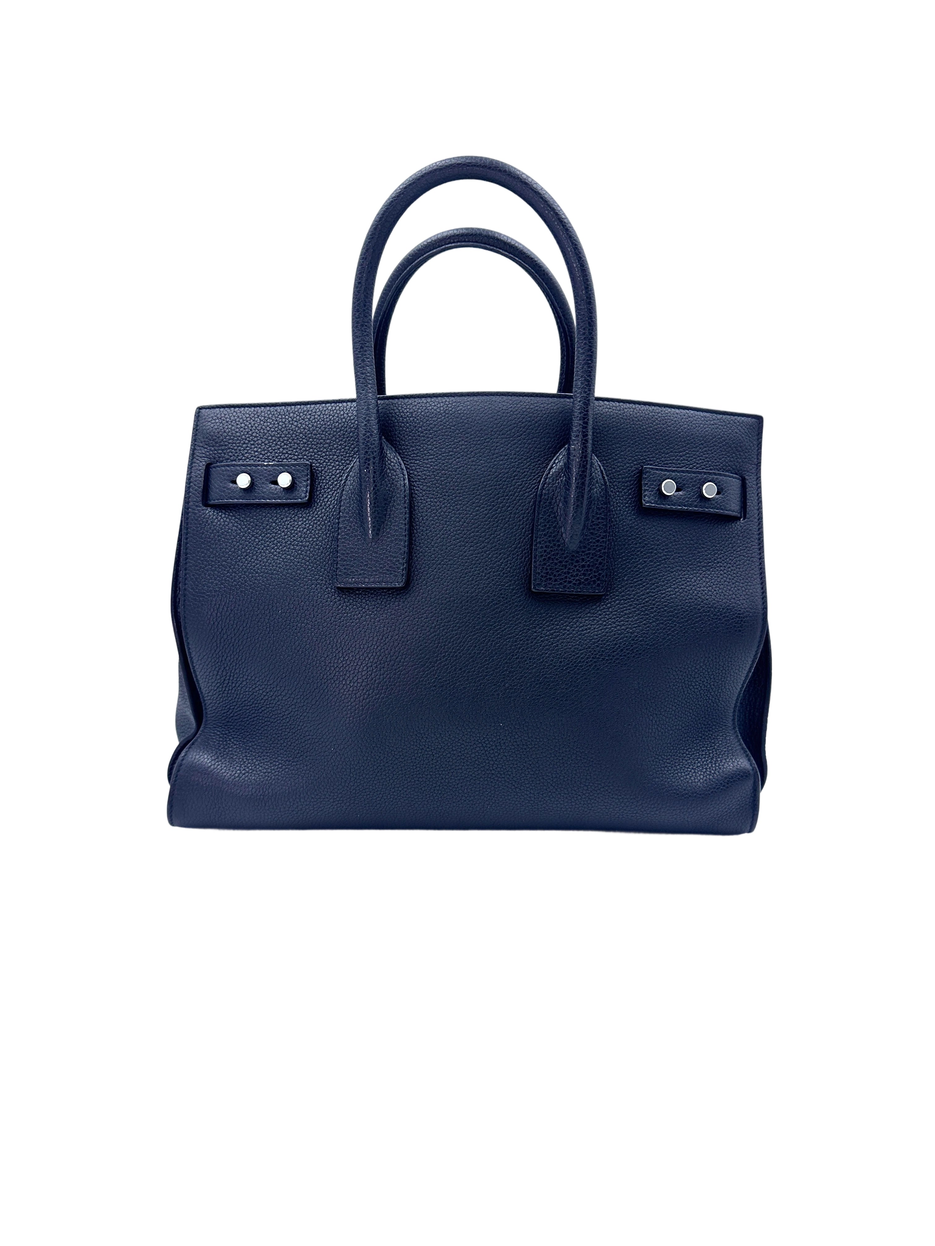 Saint Laurent Sac De Jour Navy Leather Handle Bag SL168