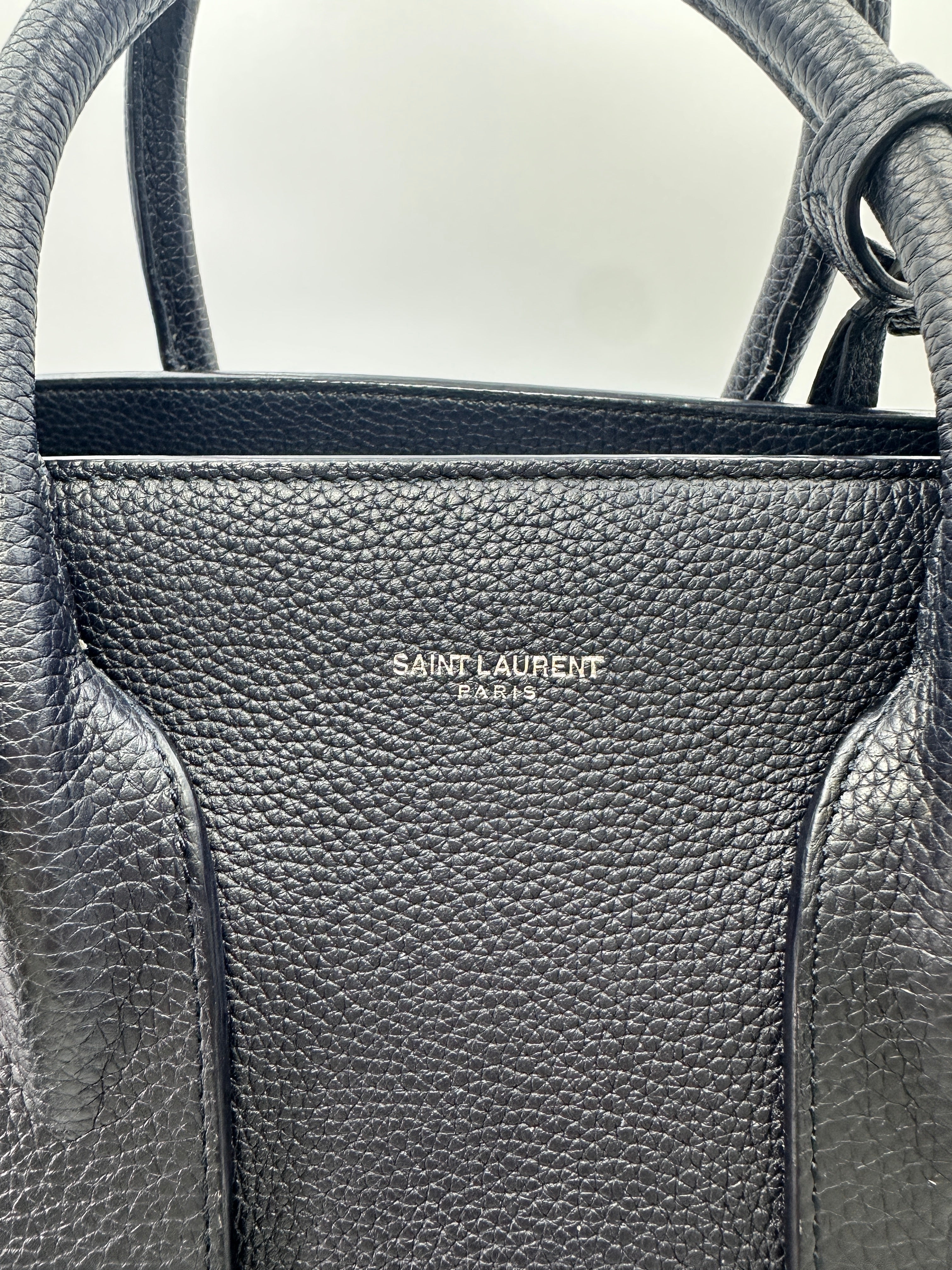 Saint Laurent Sac De Jour Navy Leather Handle Bag SL168