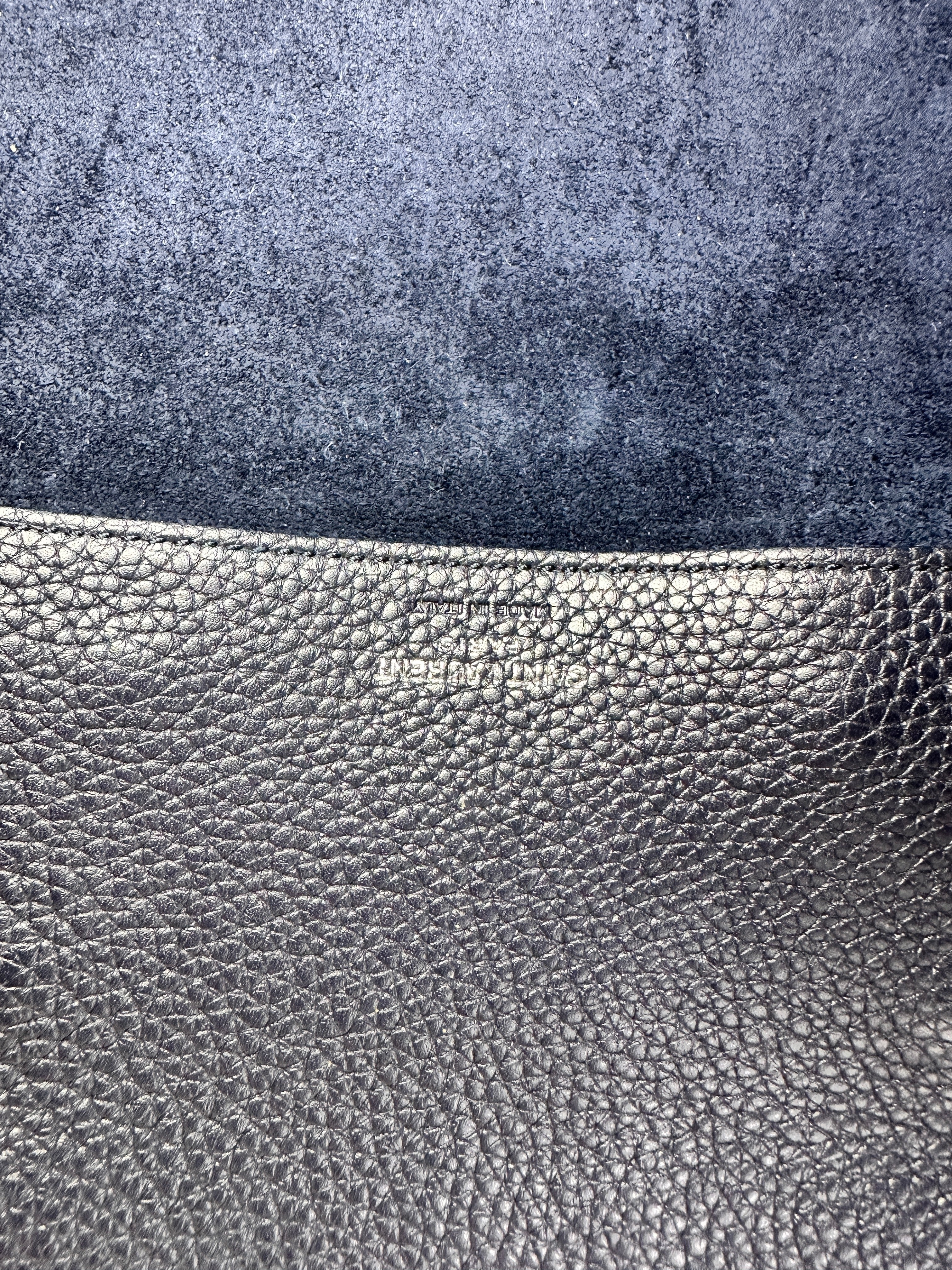 Saint Laurent Sac De Jour Navy Leather Handle Bag SL168