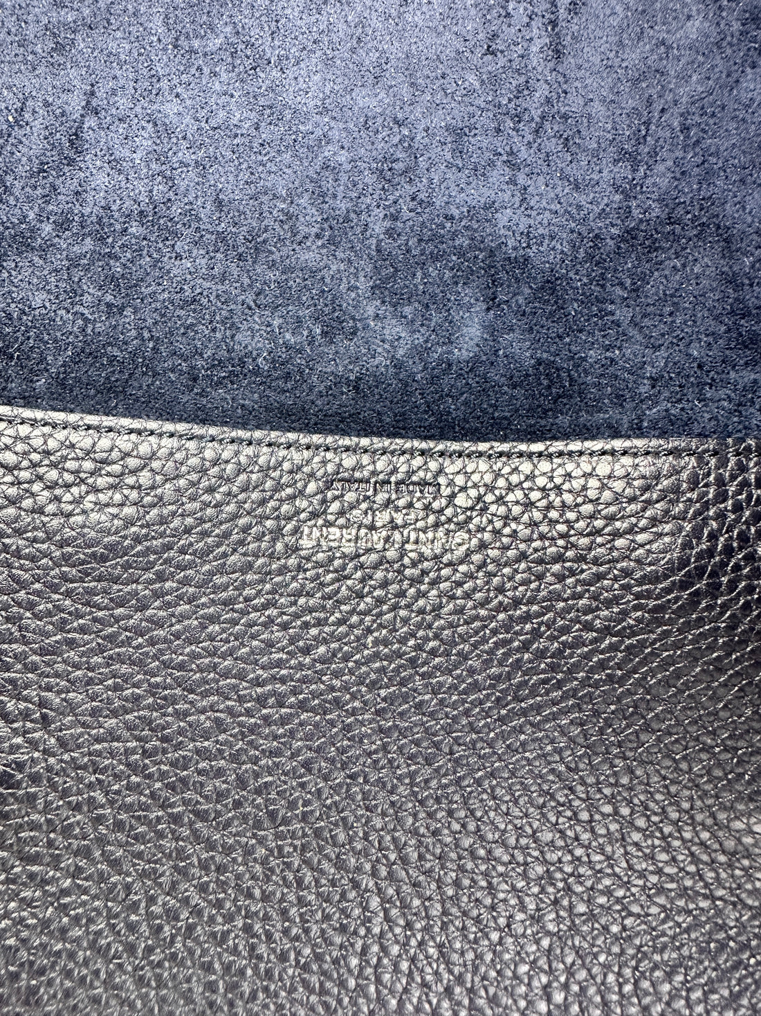 Saint Laurent Sac De Jour Navy Leather Handle Bag SL168