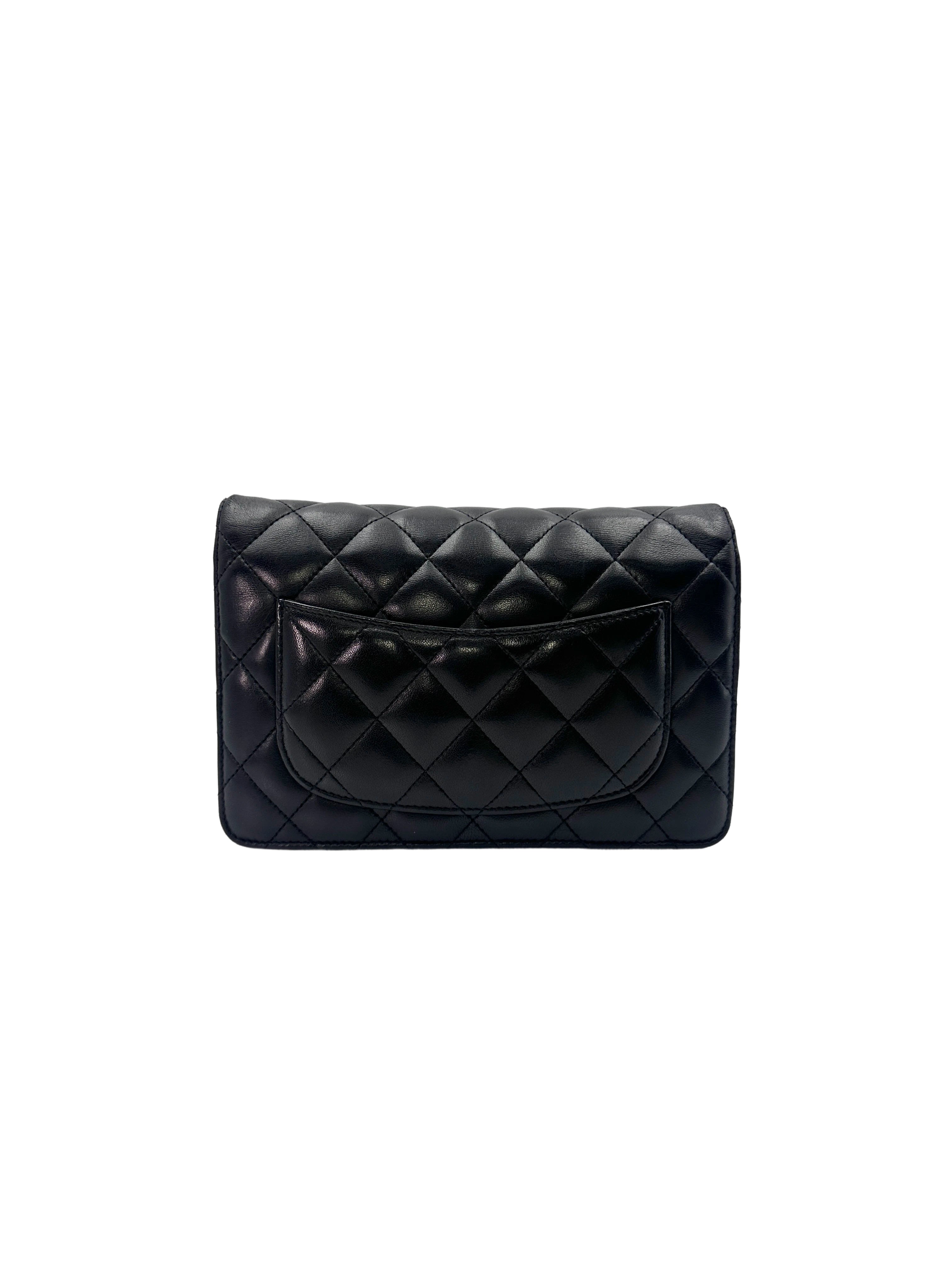 Chanel Classic Black Quilted Lambskin  Wallet On Chain(18***09) CC1487