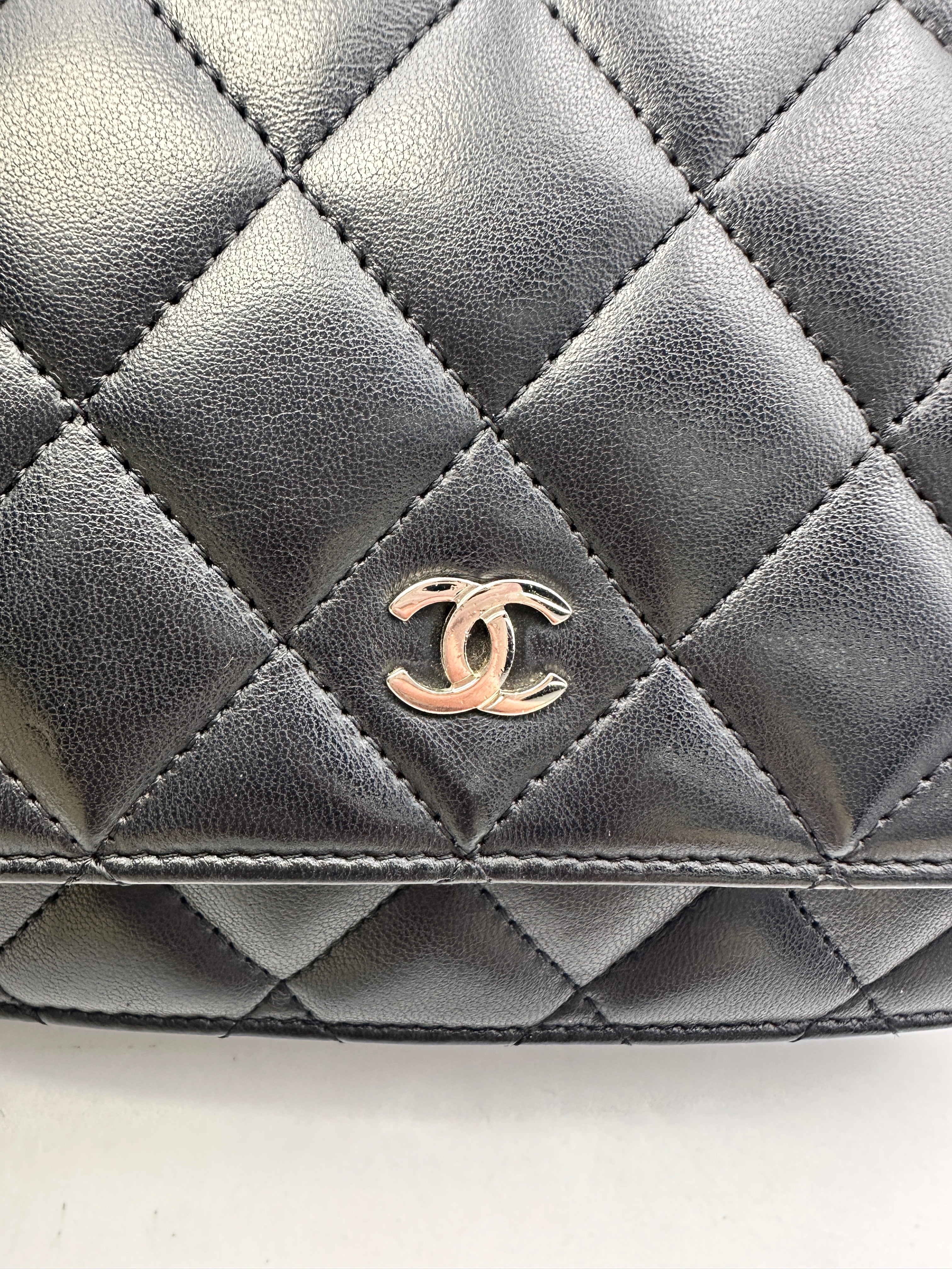 Chanel Classic Black Quilted Lambskin  Wallet On Chain(18***09) CC1487