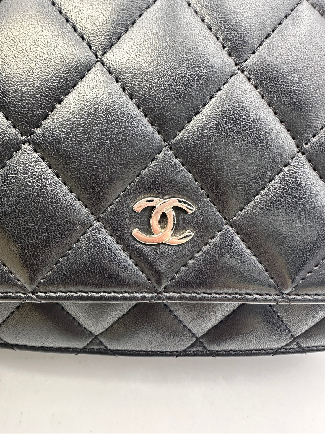 Chanel Classic Black Quilted Lambskin  Wallet On Chain(18***09) CC1487