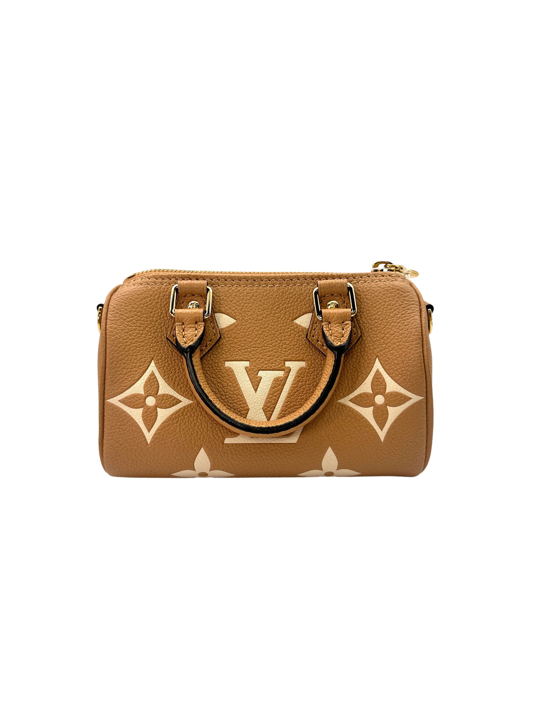 Louis Vuitton Nano Speedy Beige/White Bicolor Monogram Empreinte Handle Bag LV2064