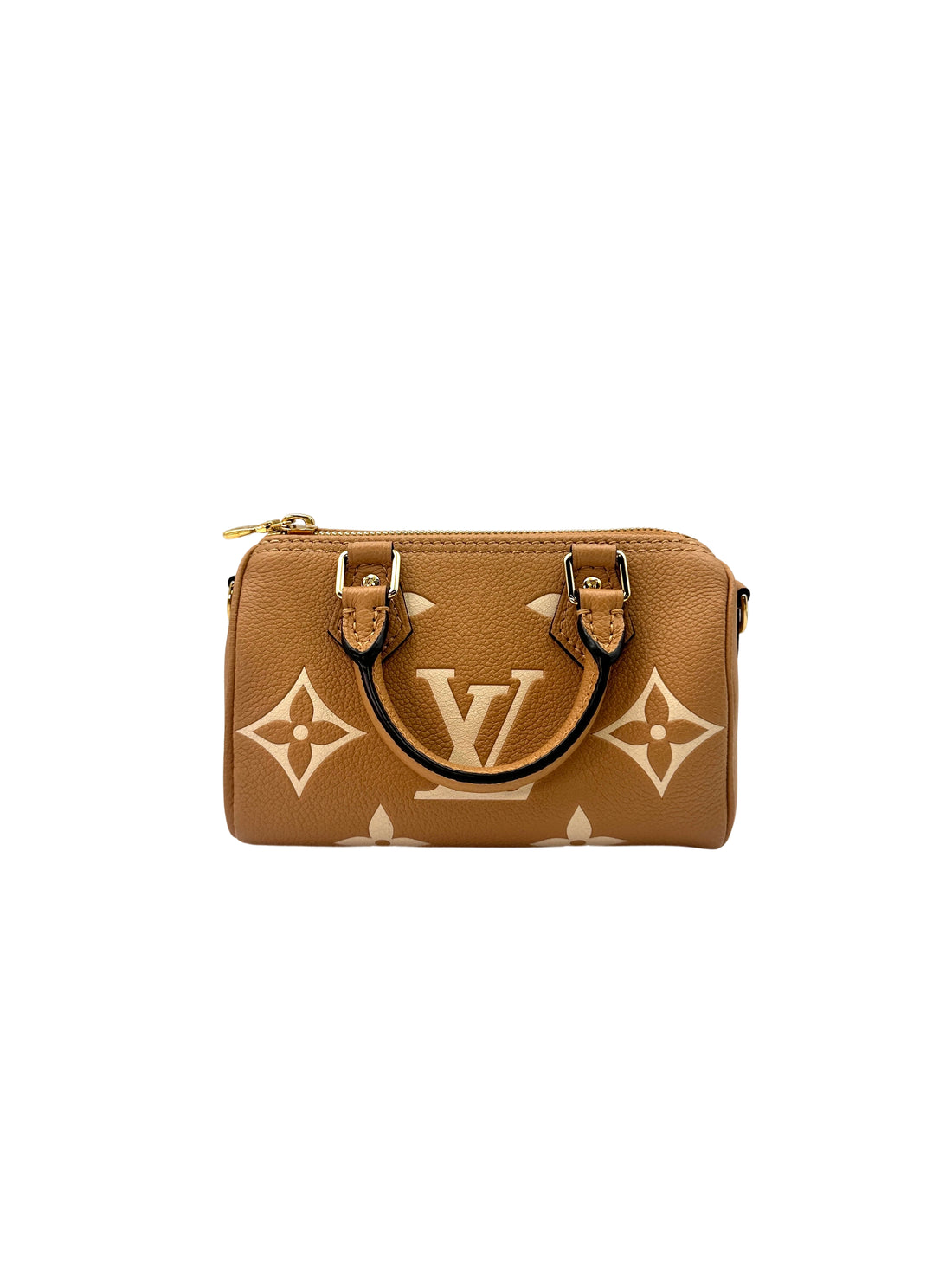 Louis Vuitton Nano Speedy Beige/White Bicolor Monogram Empreinte Handle Bag LV2064