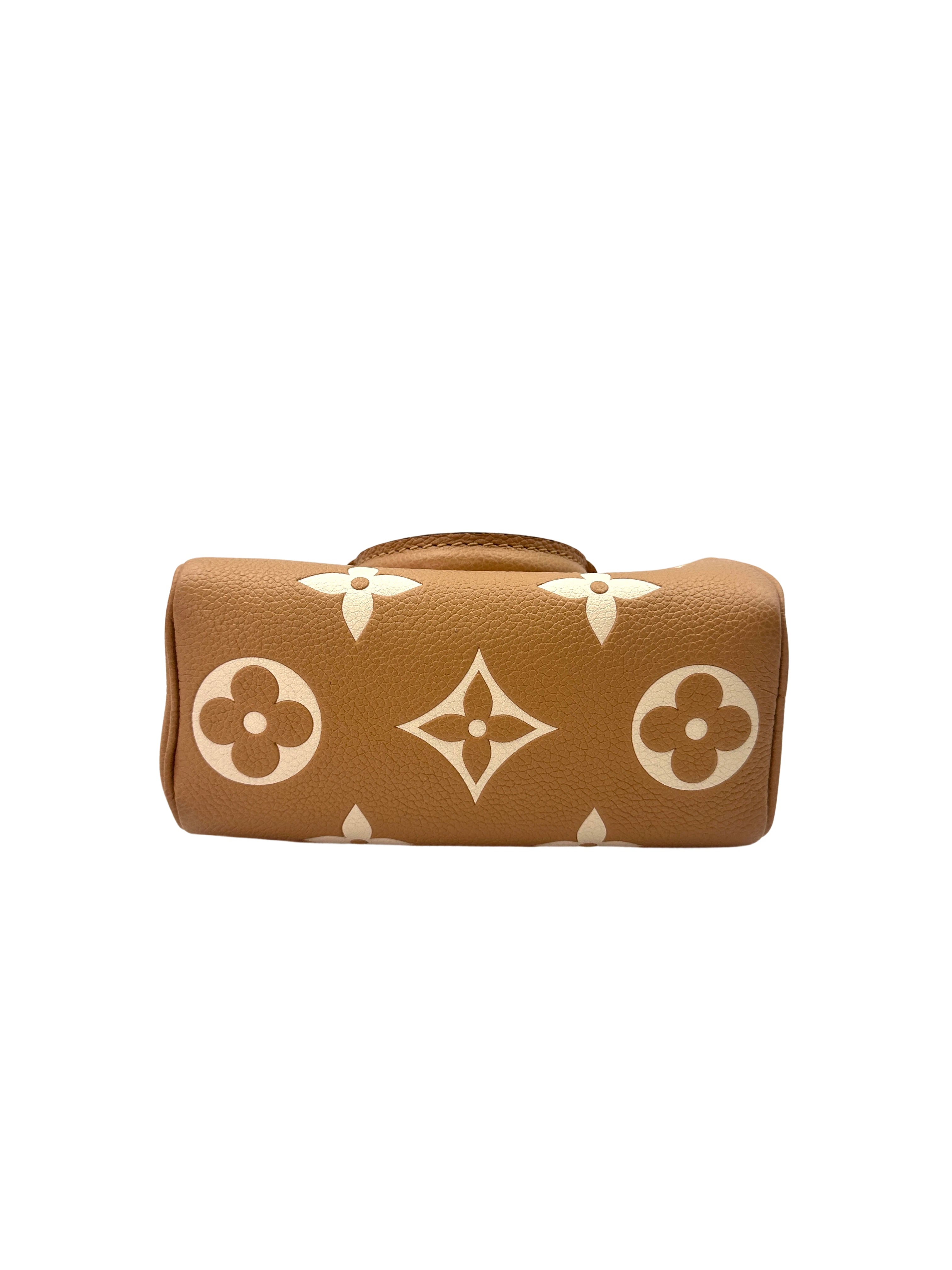 Louis Vuitton Nano Speedy Beige/White Bicolor Monogram Empreinte Handle Bag LV2064