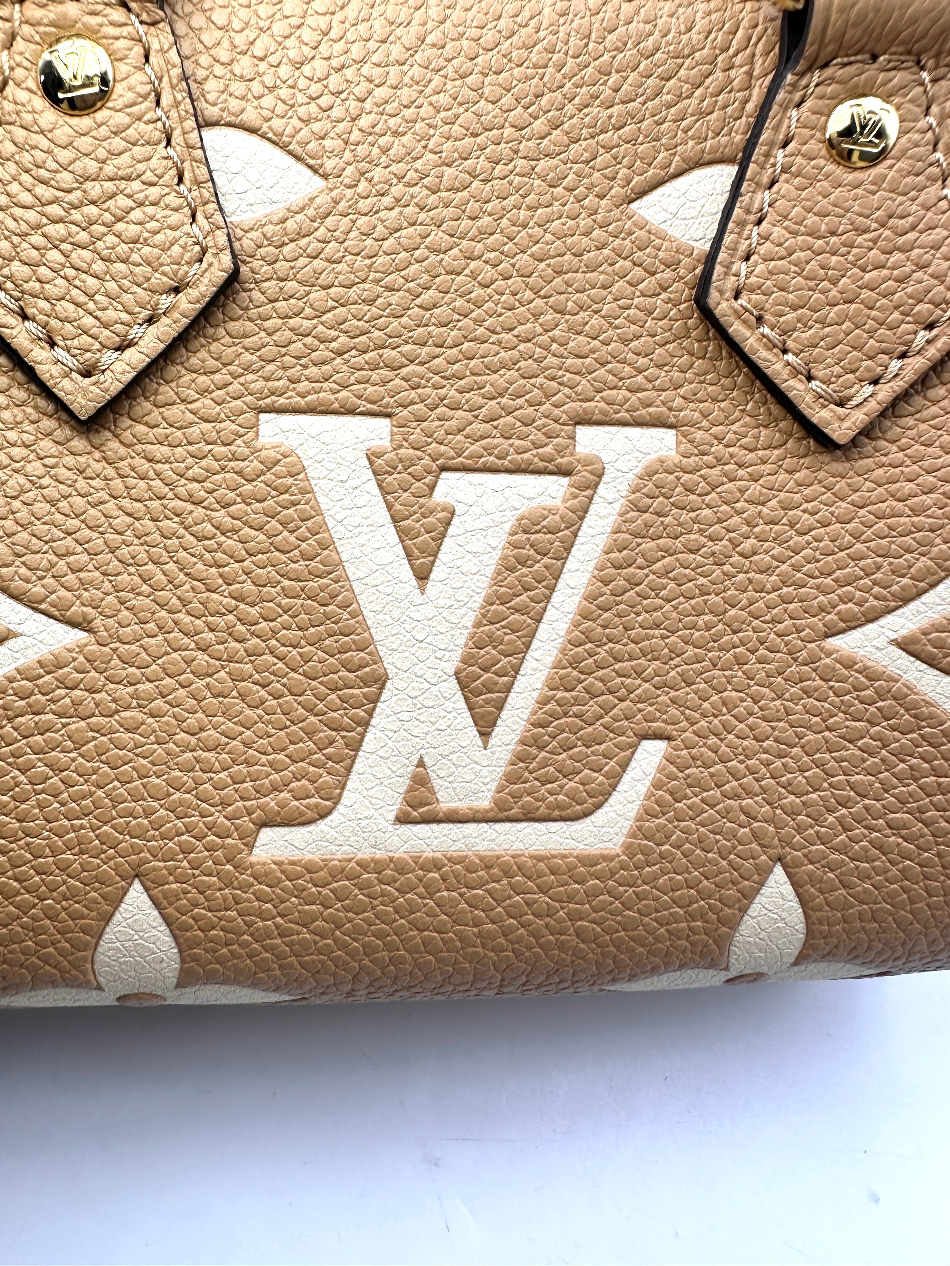 Louis Vuitton Nano Speedy Beige/White Bicolor Monogram Empreinte Handle Bag LV2064