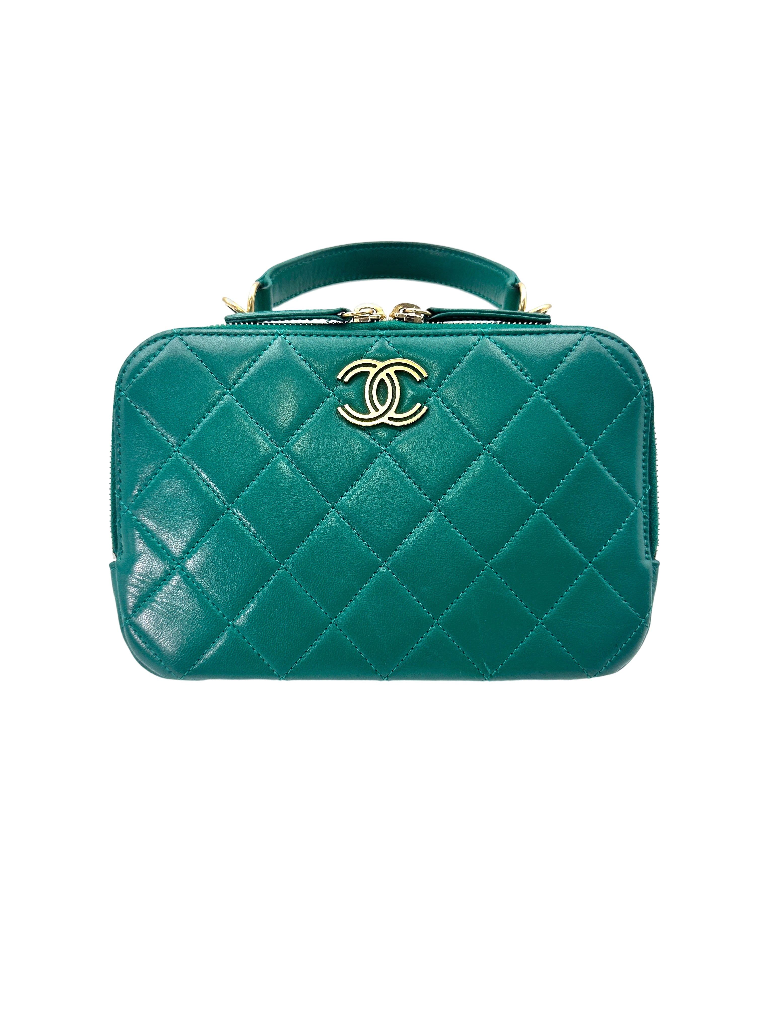 Chanel Trendy CC Bowling Blue Quilted Lambskin Top Handle Bag(28***56) CC1488
