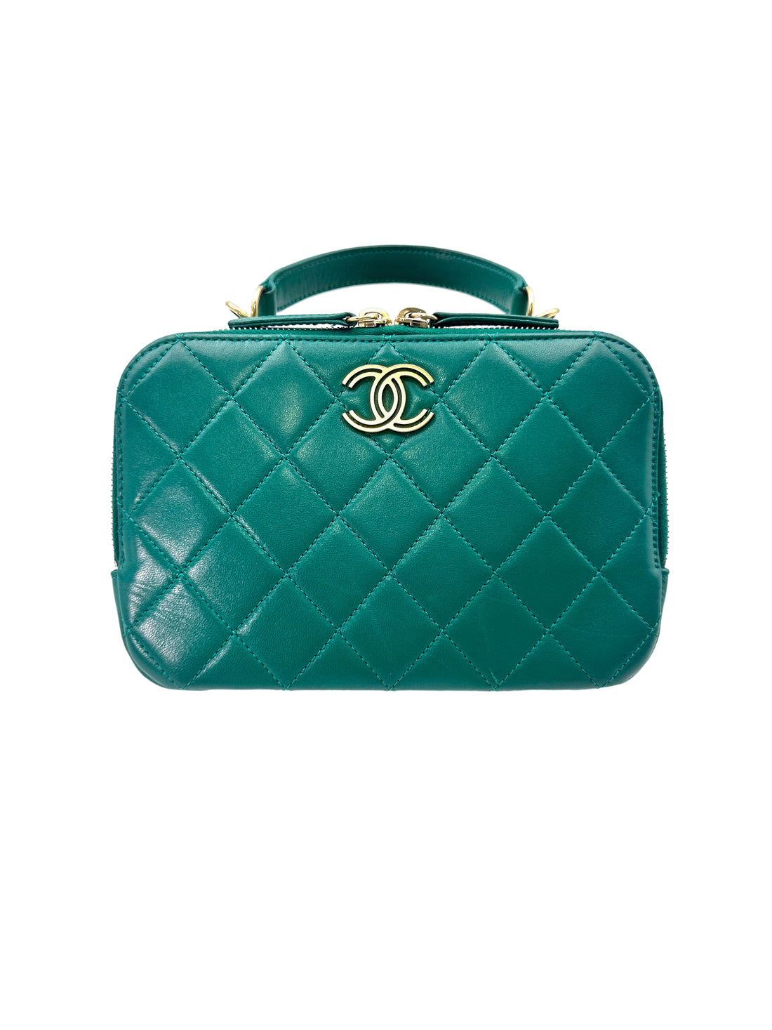 Chanel Trendy CC Bowling Blue Quilted Lambskin Top Handle Bag(28***56) CC1488