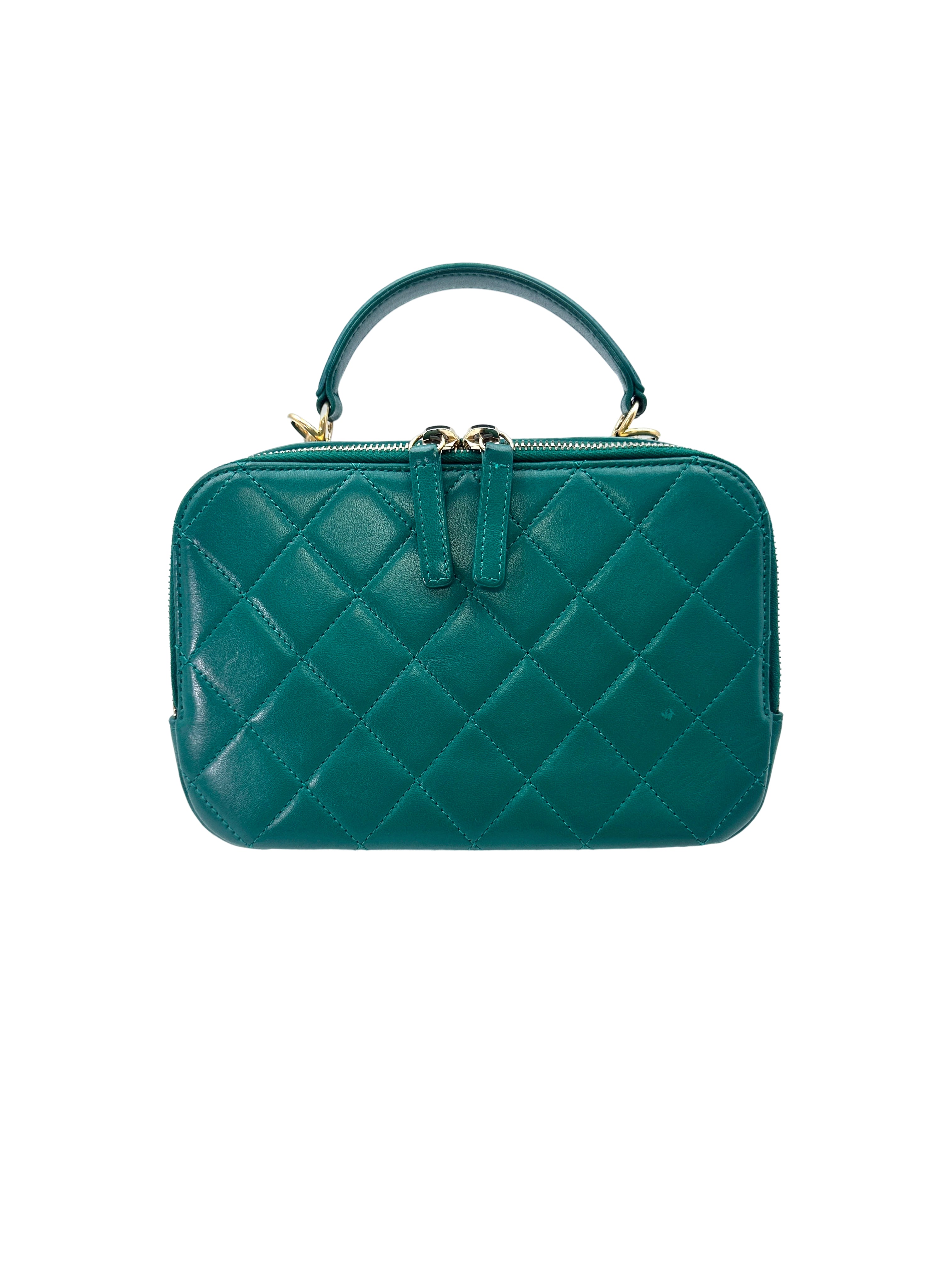 Chanel Trendy CC Bowling Blue Quilted Lambskin Top Handle Bag(28***56) CC1488