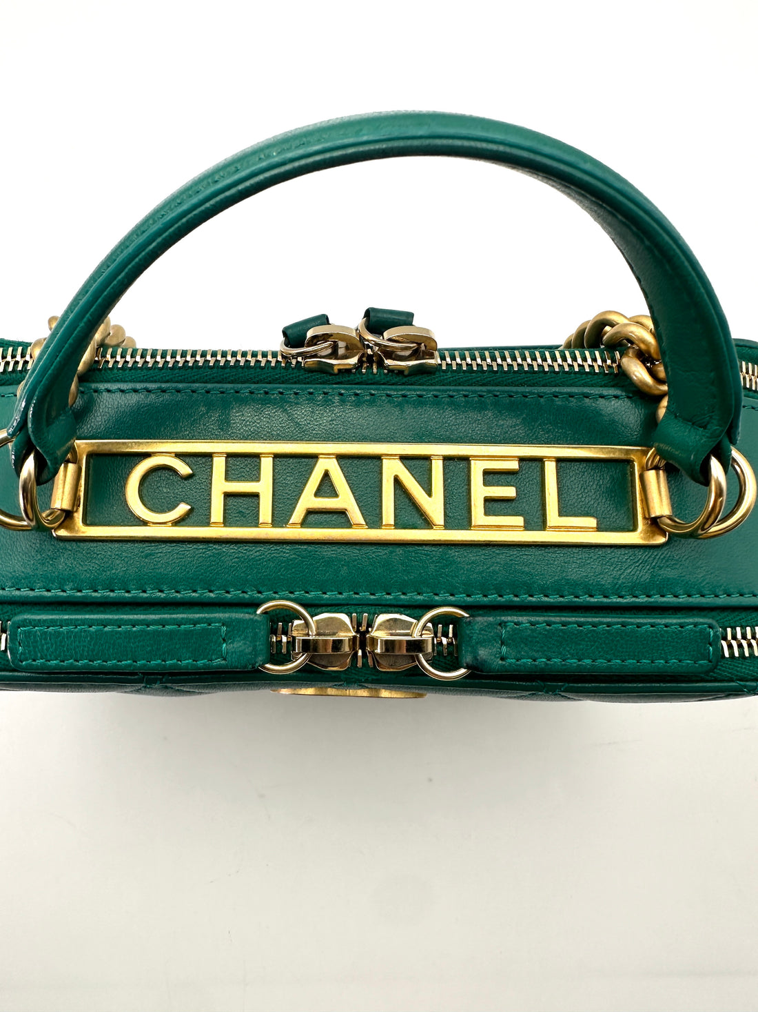 Chanel Trendy CC Bowling Blue Quilted Lambskin Top Handle Bag(28***56) CC1488