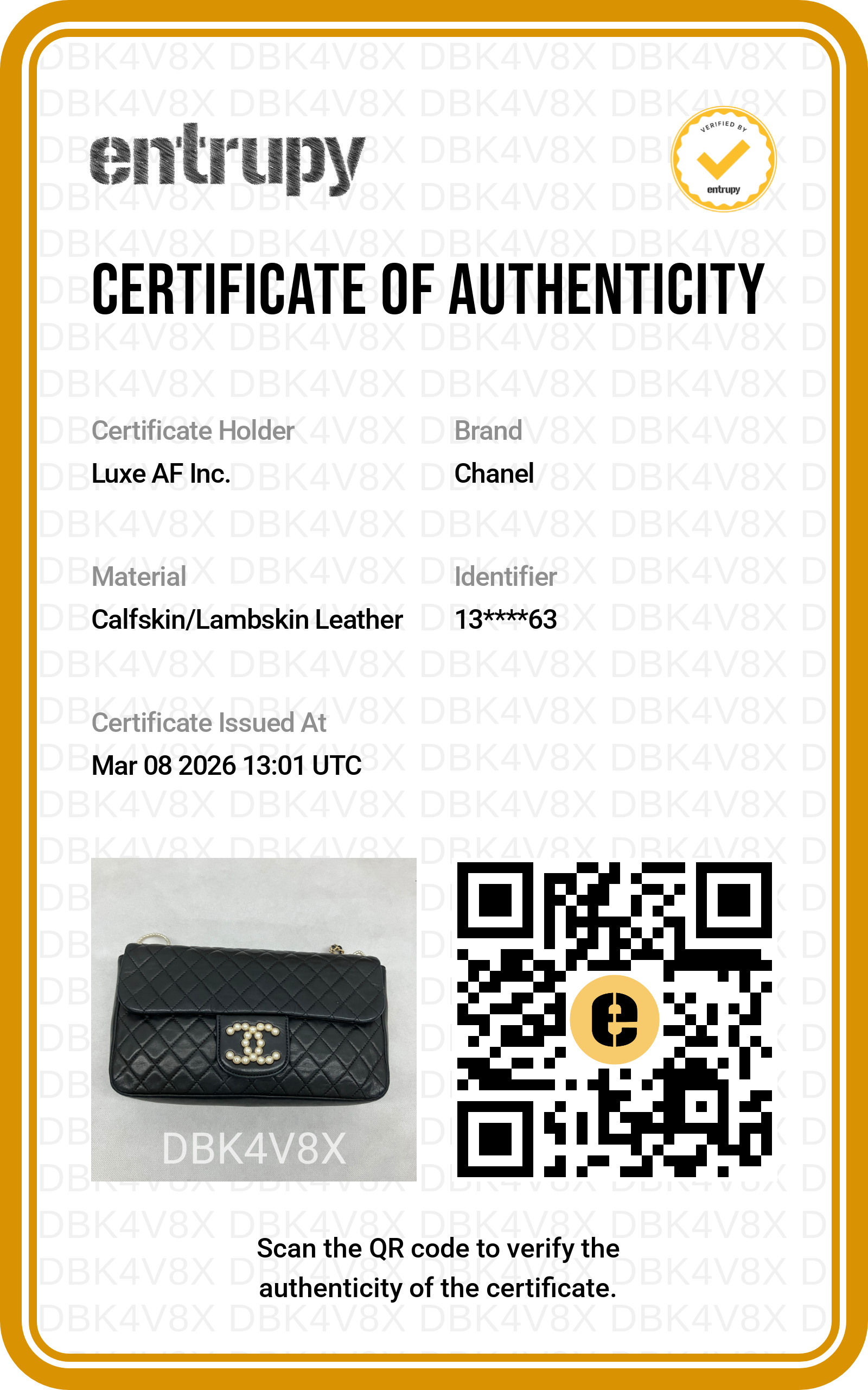 Chanel Westminster Pearl Black Quilted Leather Medium Size Flap Bag With Gold Hardware(13***63) CC1490