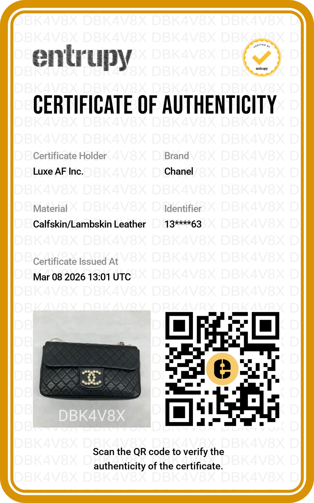 Chanel Westminster Pearl Black Quilted Leather Medium Size Flap Bag With Gold Hardware(13***63) CC1490