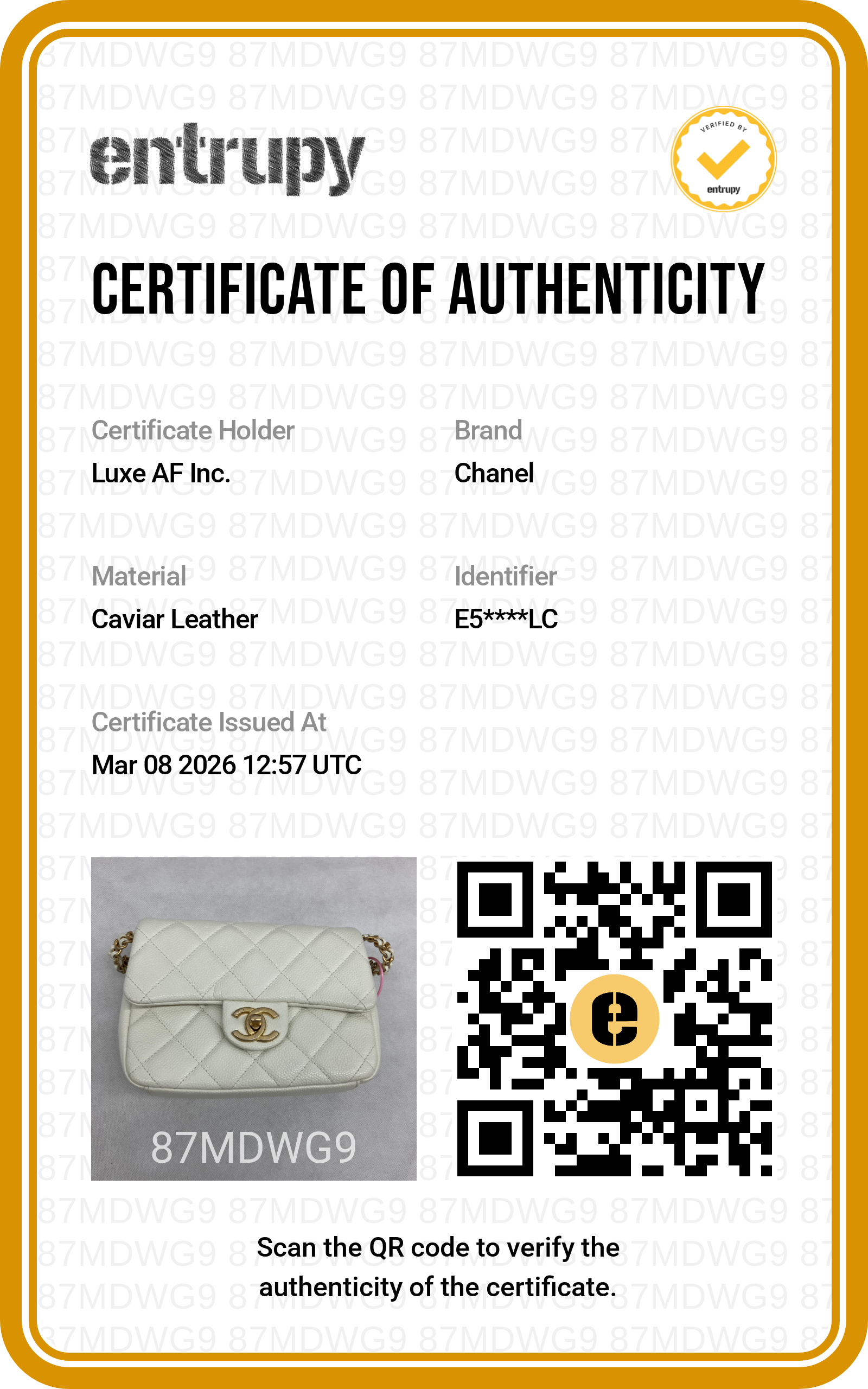 Chanel 21A White Quilted Leather Square Flap Bag With Gold Hardware(E5***LC) IRIS050-1