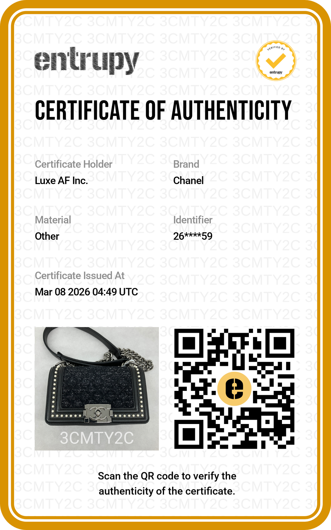 Chanel LeBoy Black Quilted Tweed With Pearl Embellished Leather Flap Bag With Silver Buckle(26***59) CC1541