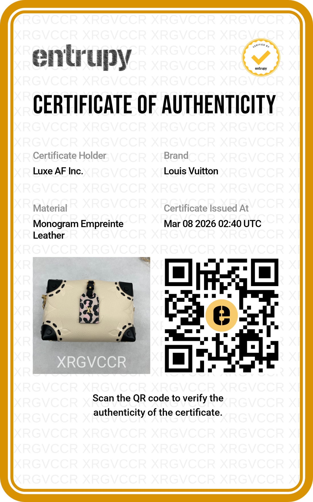 Louis Vuitton "Wild At Heart" Petite Malle Souple Beige Monogram Empreinte Leather Handle Bag LV2045