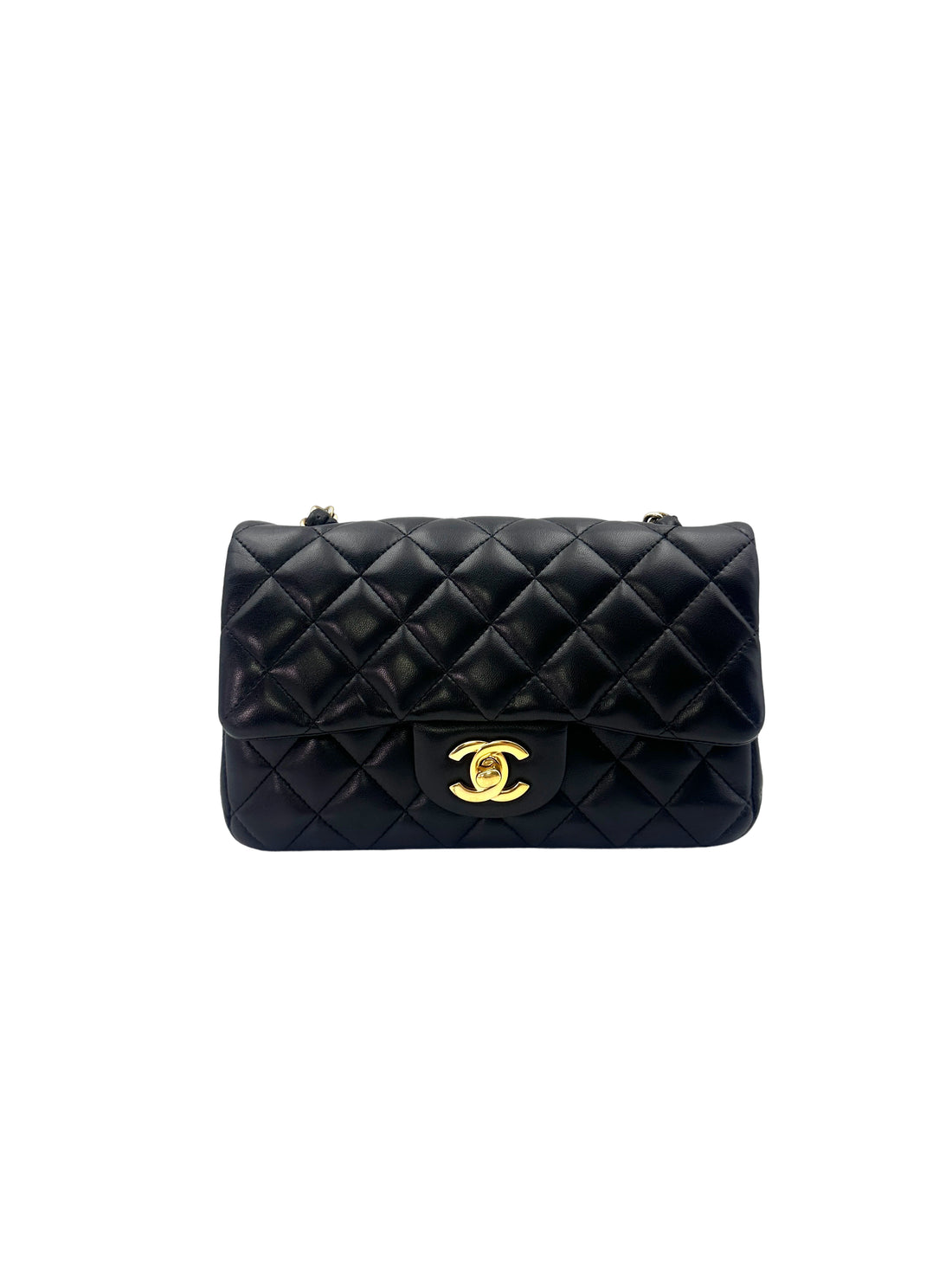 Chanel Classic Flap Black Quilted Lambskin Flap Bag With Gold Buckle(23***57) CC1491