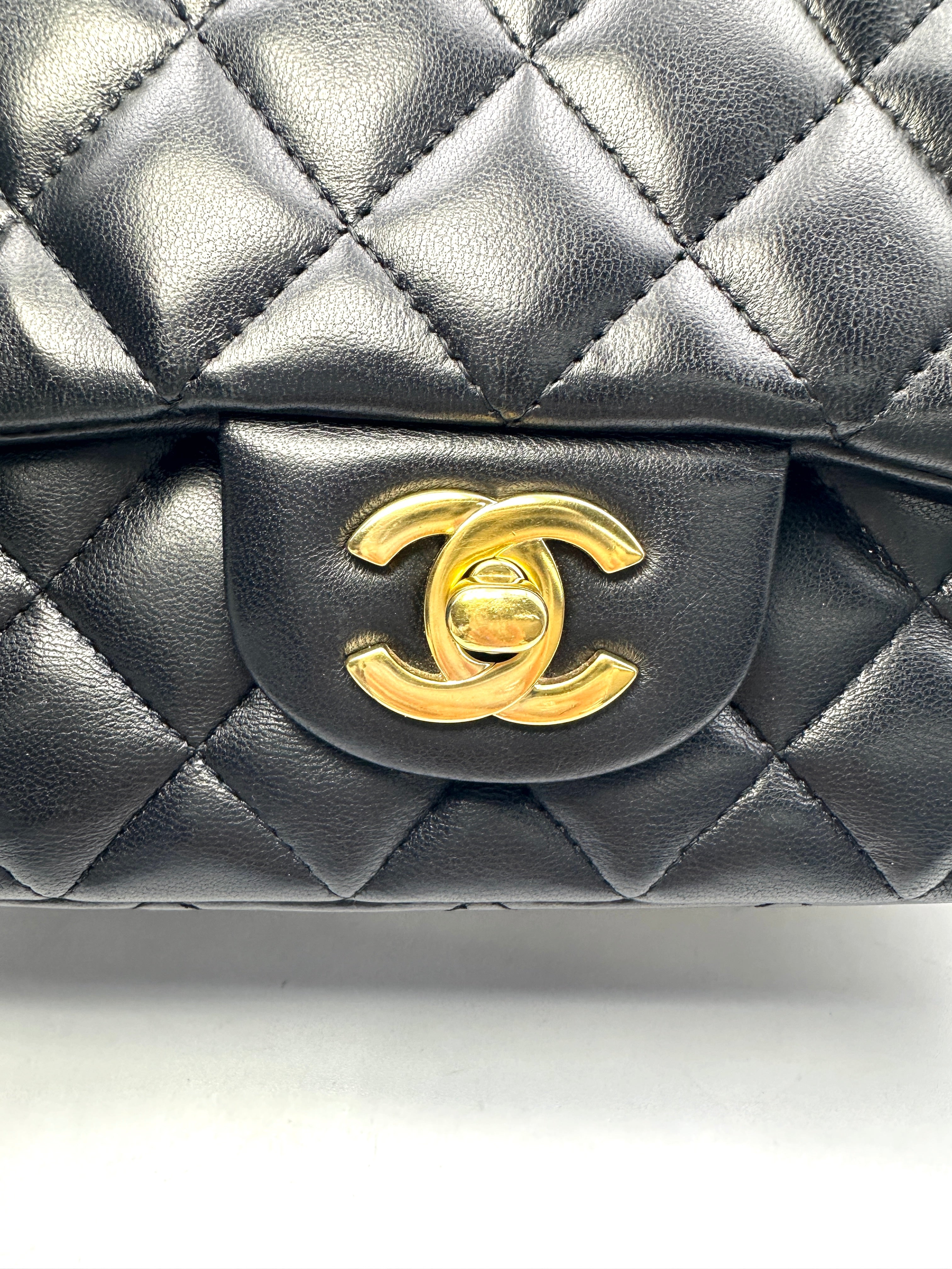 Chanel Classic Flap Black Quilted Lambskin Flap Bag With Gold Buckle(23***57) CC1491