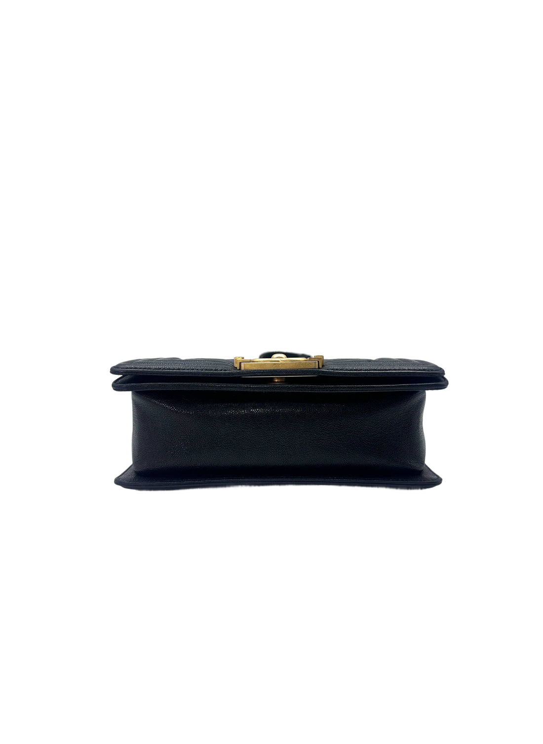 Chanel LeBoy Black Chevron Quilted Calfskin Small Size Flap Bag With Gold Buckle(26***44) CC1498