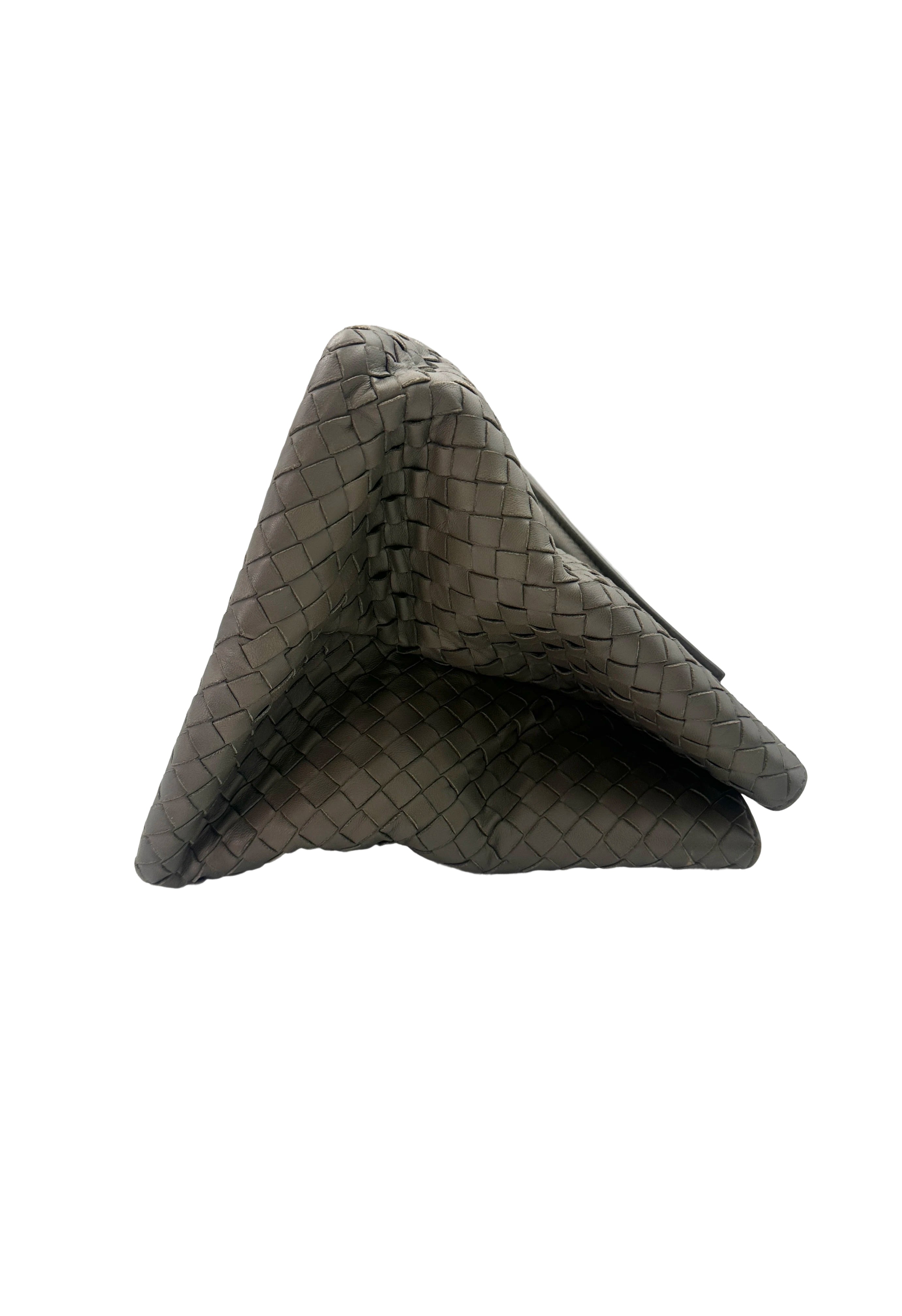 Bottega Veneta Roma Grey Intrecciato Leather Handle Bag BV106