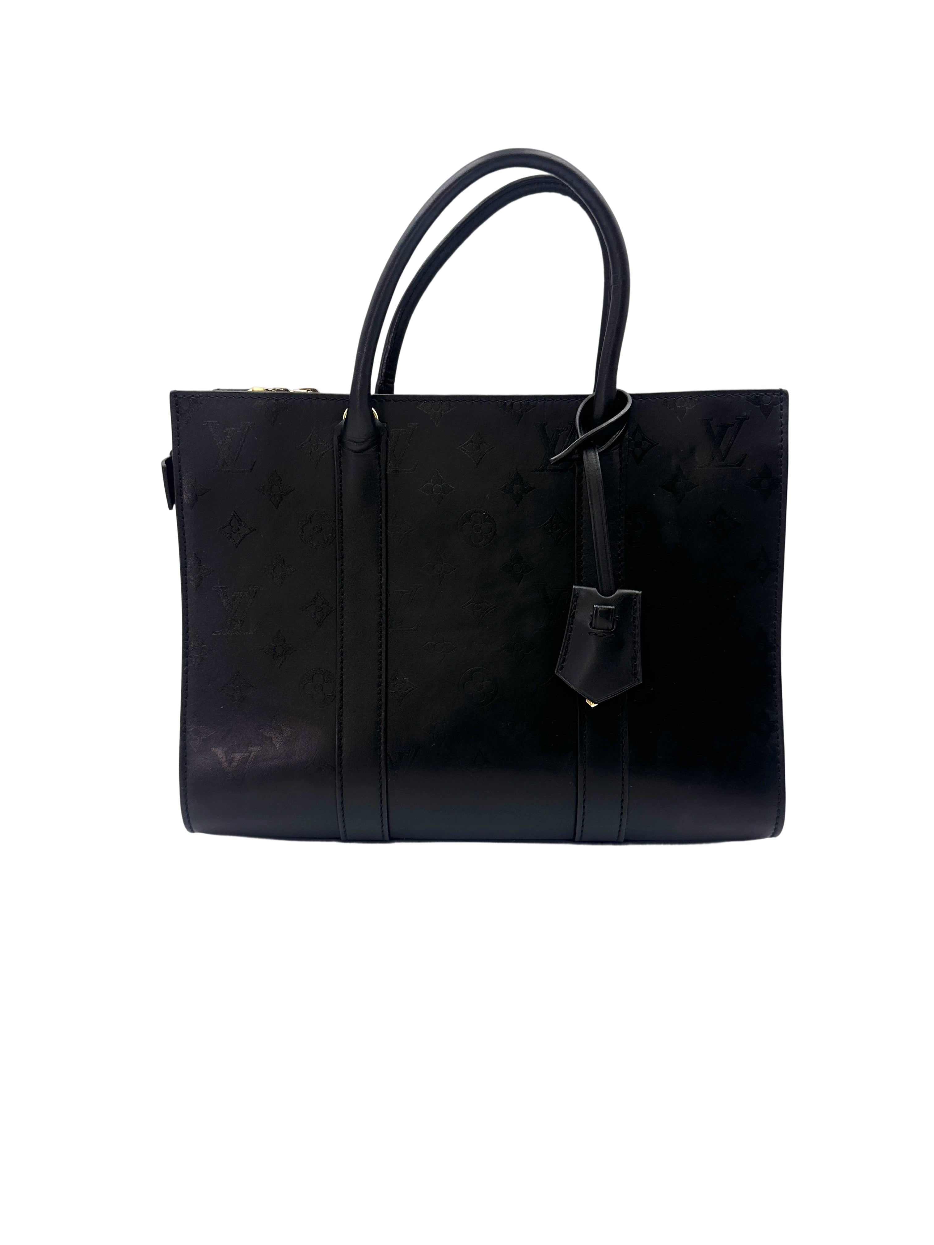 Louis Vuitton Very Tote Black Monogram Cuir Plume Tote Handle Bag LV2079